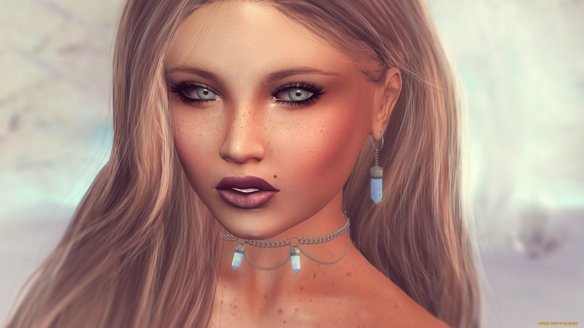 3д, графика, портрет, , portraits, фон, девушка, взгляд