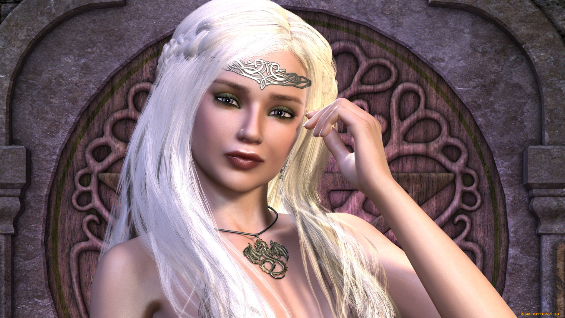 3д, графика, портрет, , portraits, взгляд, девушка, блондинка, фон