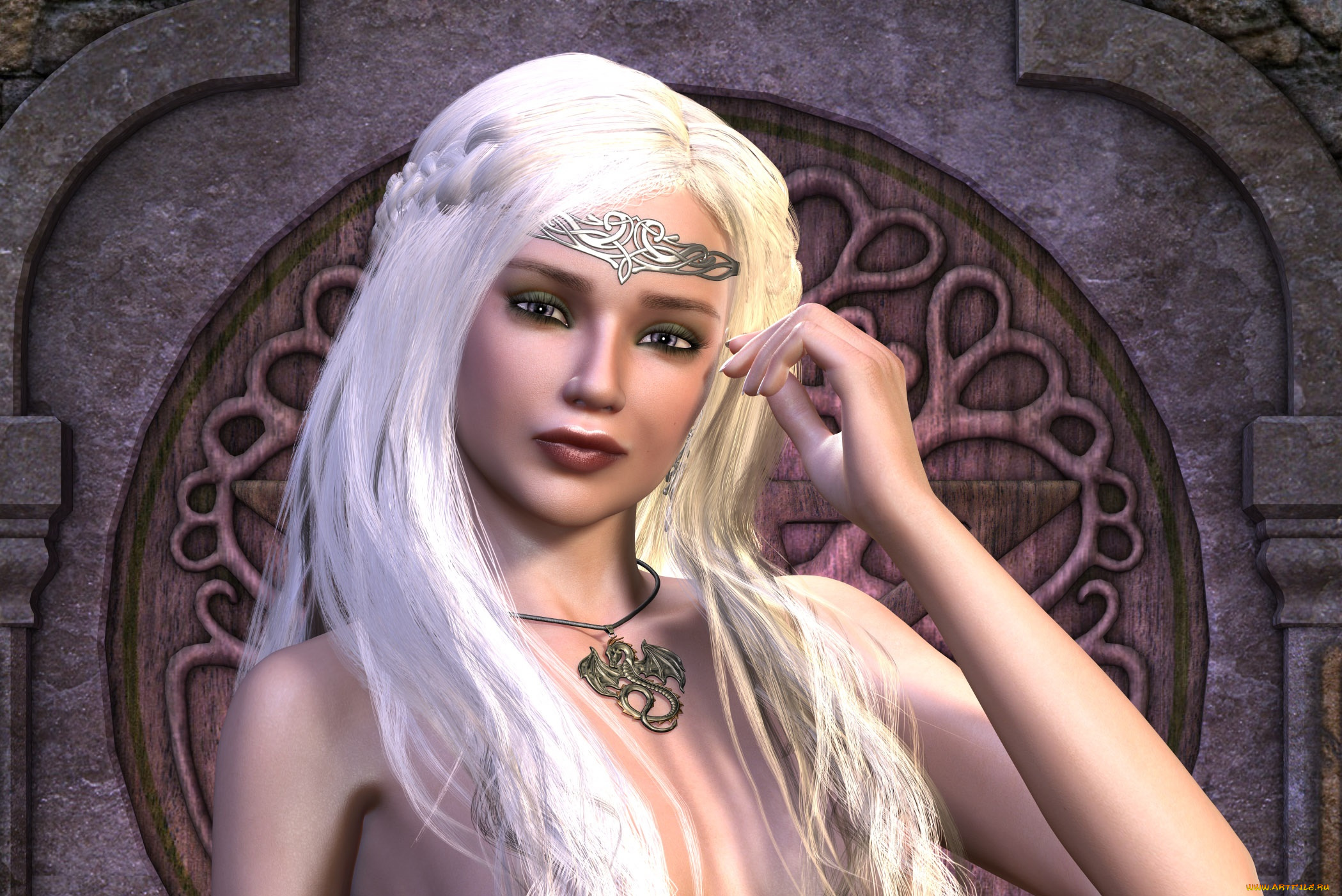 3д, графика, портрет, , portraits, взгляд, девушка, блондинка, фон