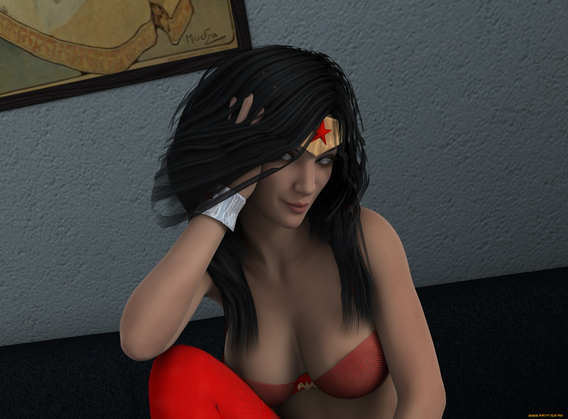 3д, графика, фантазия, , fantasy, девушка, взгляд, фон