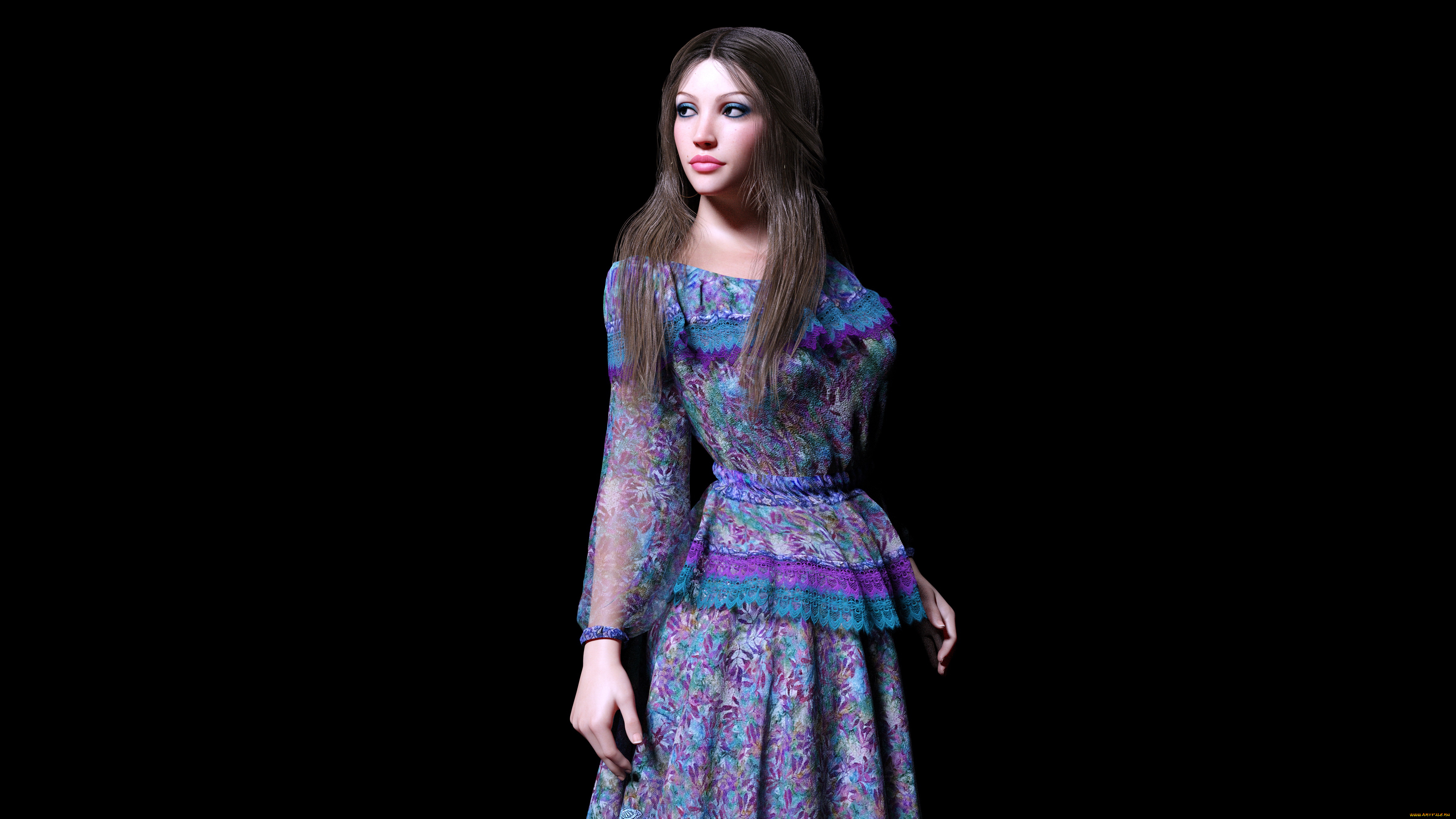 3д, графика, люди, , people, взгляд, девушка, фон