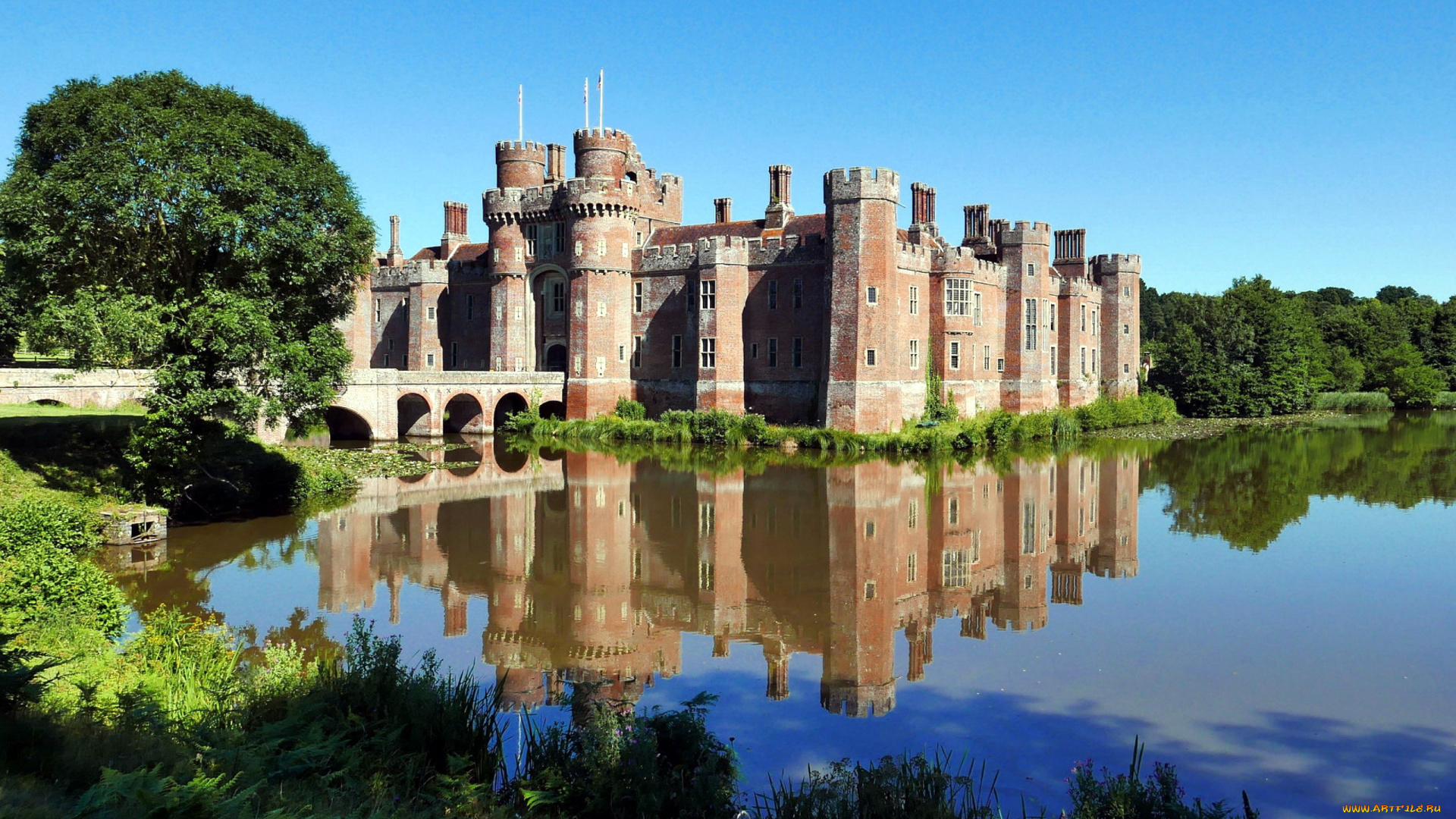 herstmonceux, castle, города, замки, англии, herstmonceux, castle