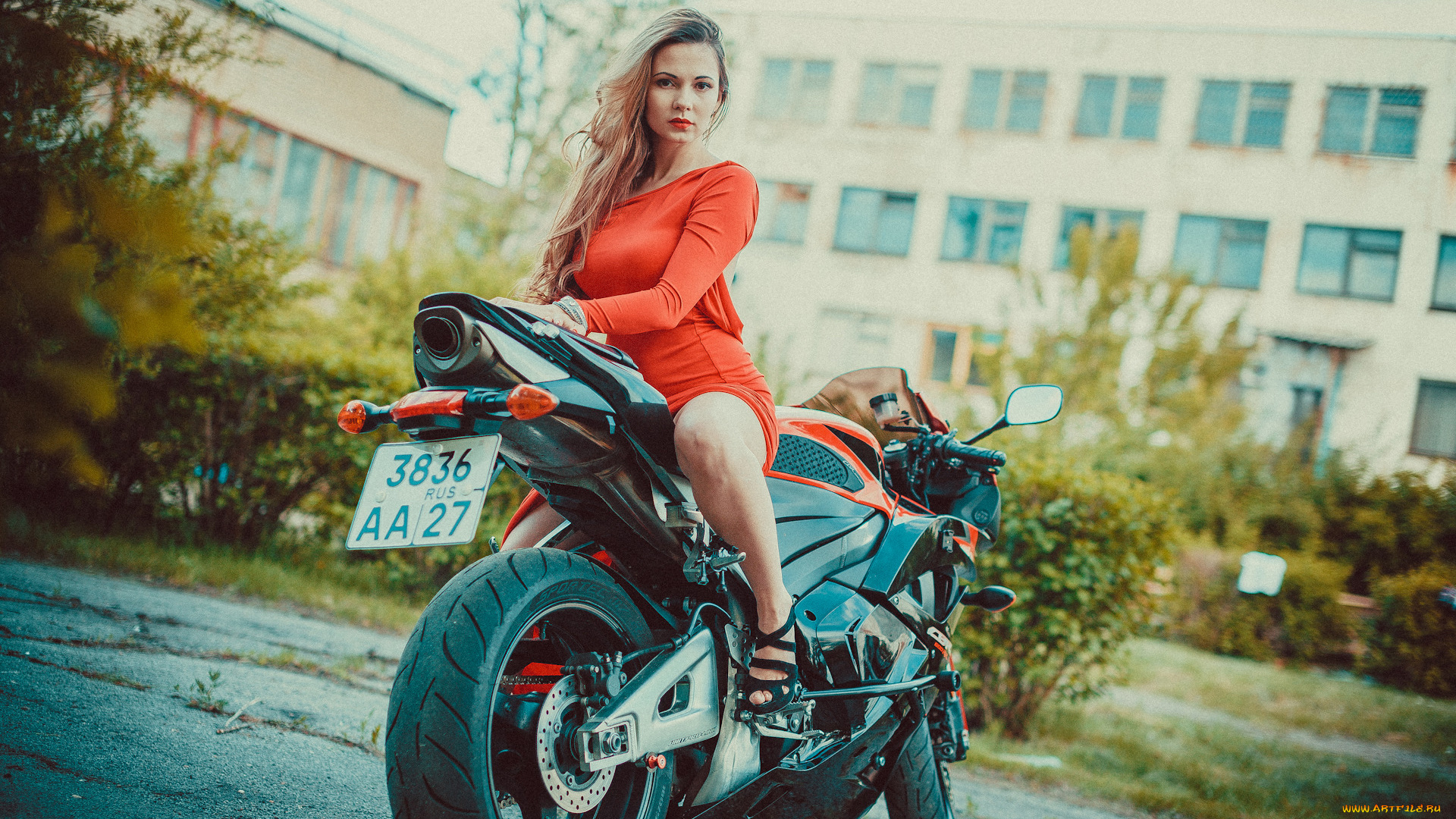 мотоциклы, мото, с, девушкой, девушки