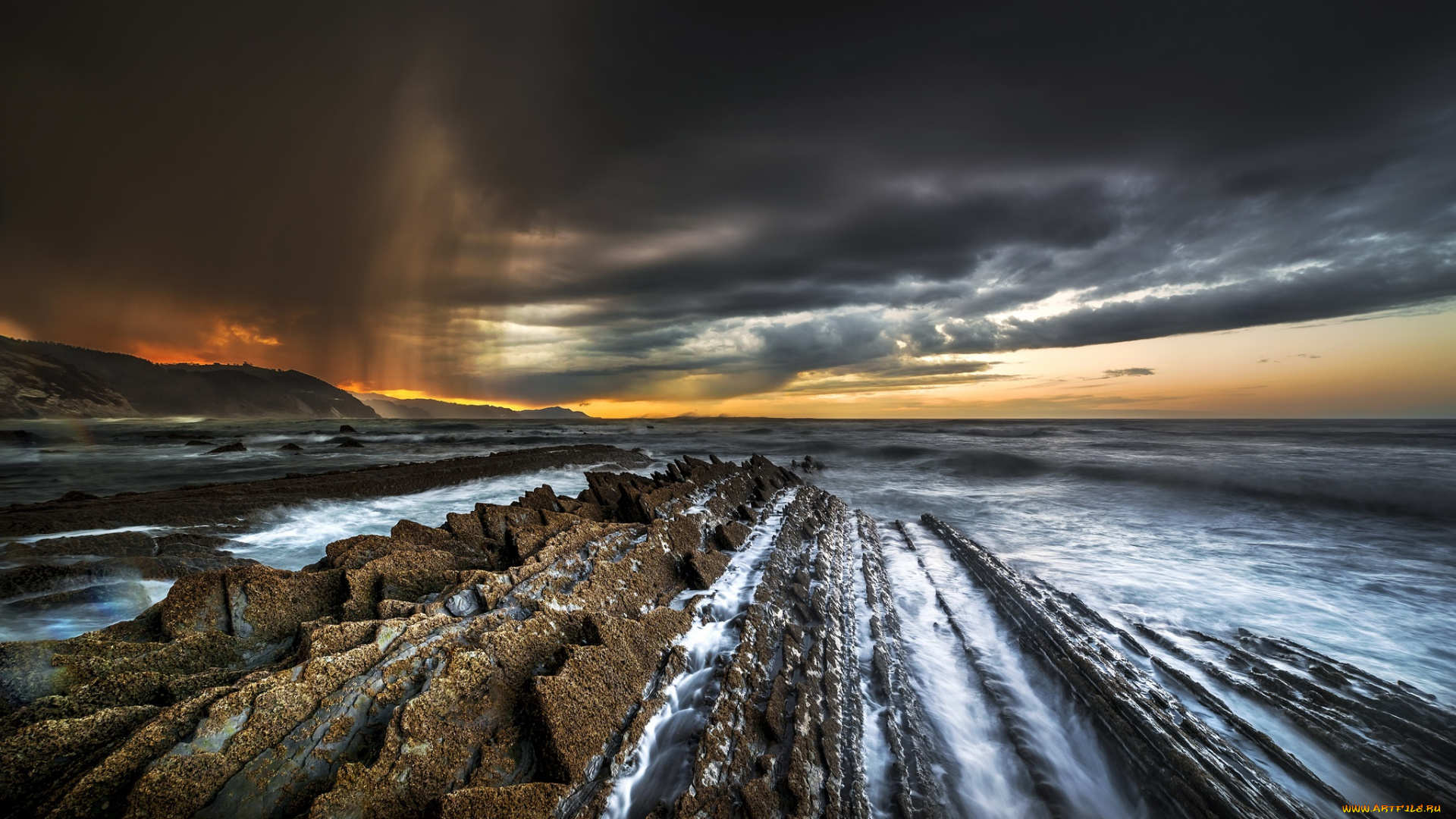 природа, восходы, закаты, скалы, море, закат