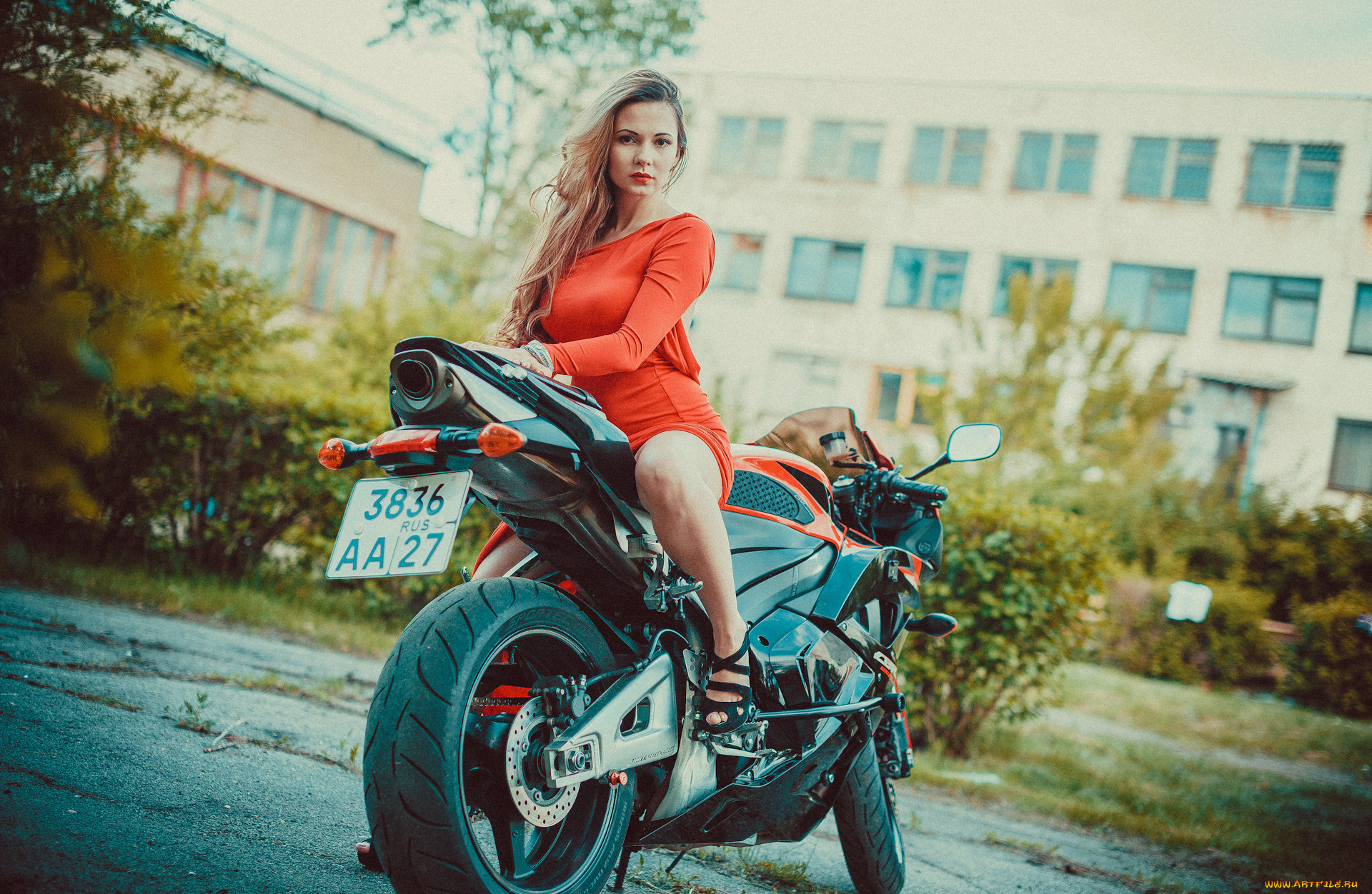 мотоциклы, мото, с, девушкой, девушки