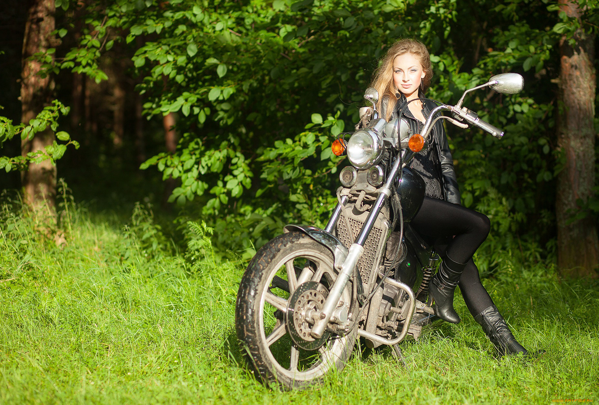 мотоциклы, мото, с, девушкой, девушки