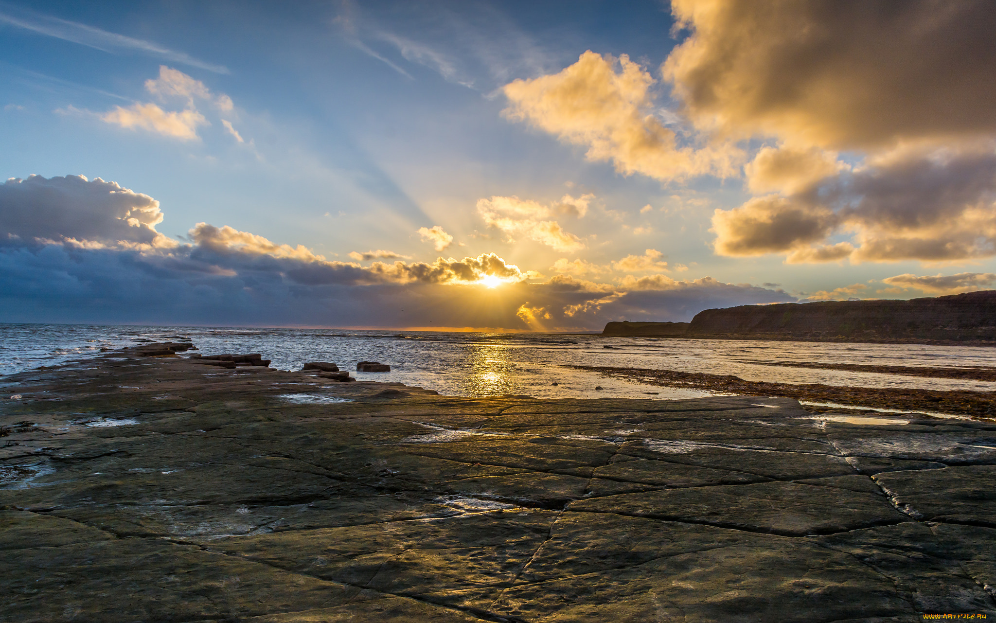 природа, побережье, простор