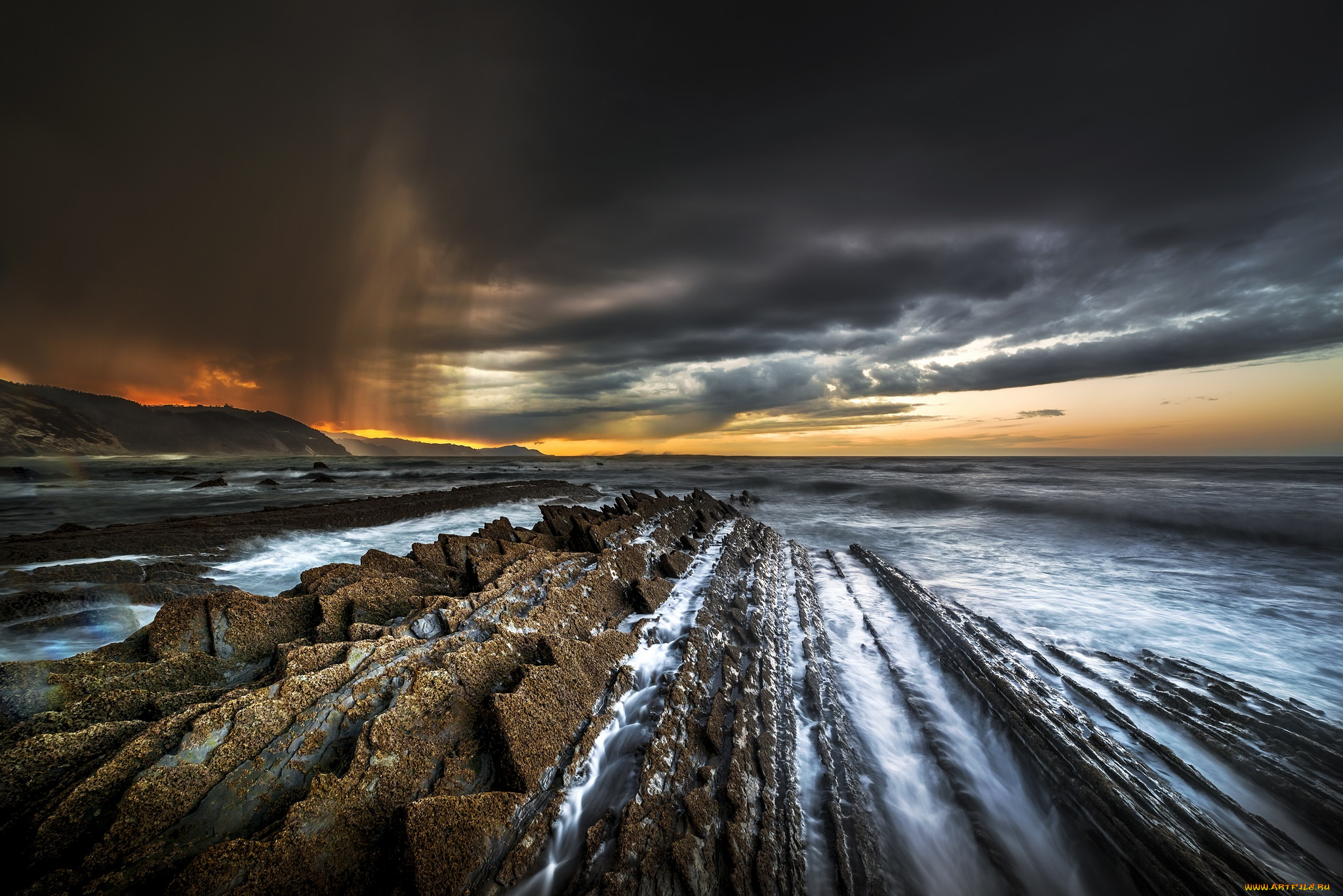природа, восходы, закаты, скалы, море, закат