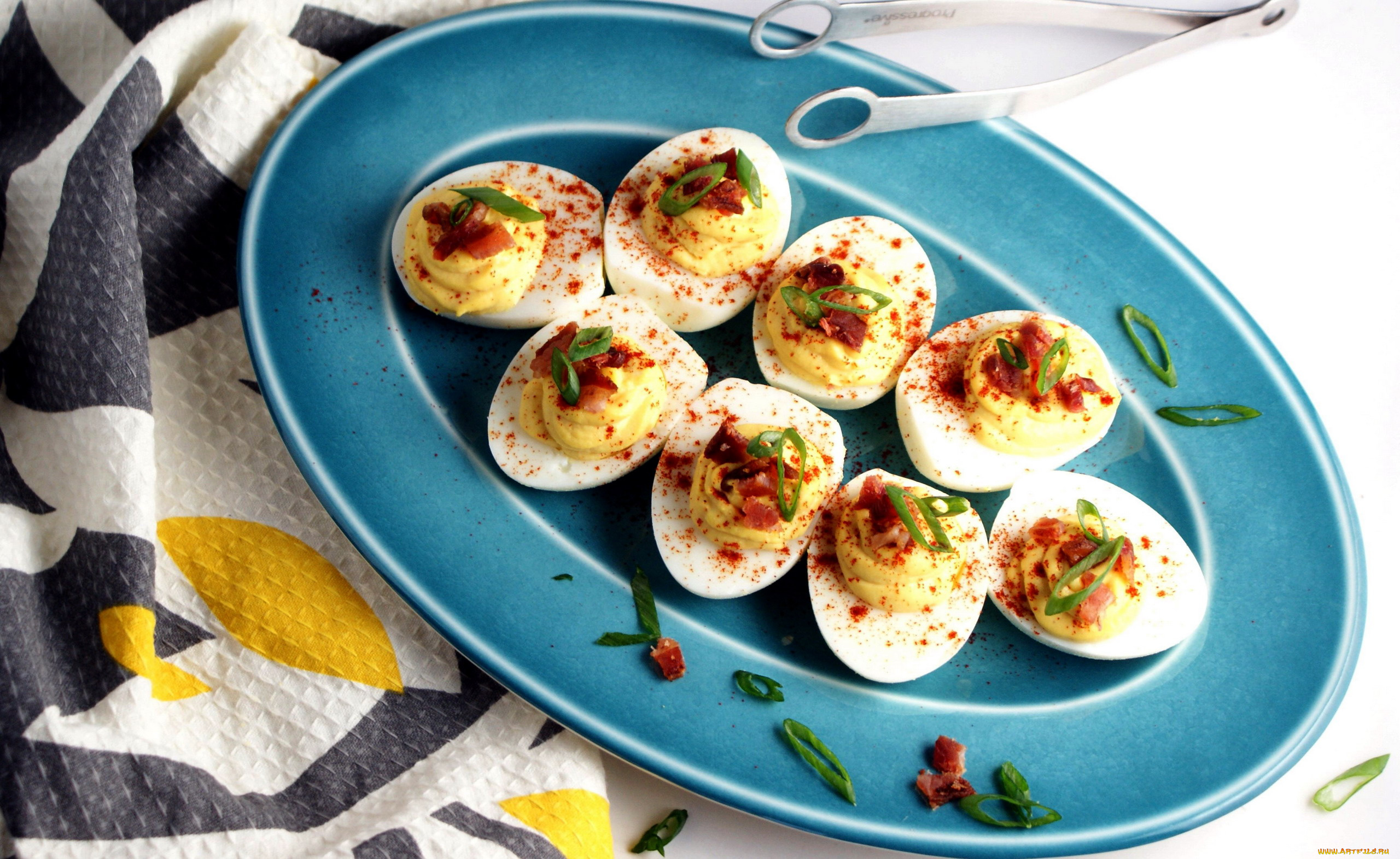 еда, Яичные, блюда, фаршированные, яйца