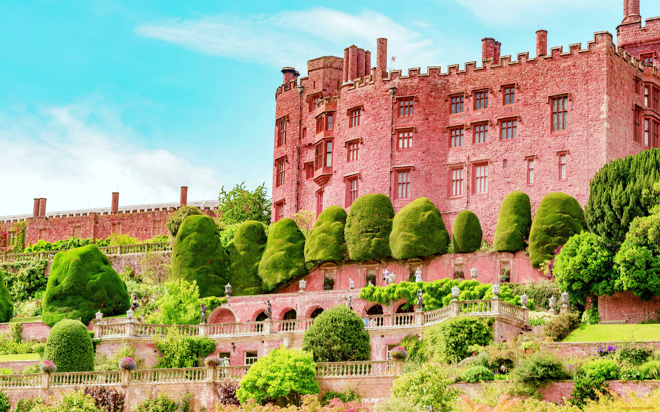 powis, castle, города, замки, англии, powis, castle
