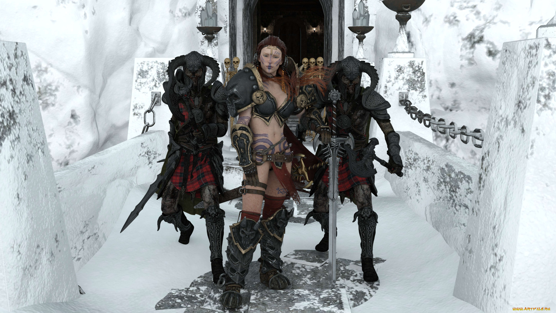 3д, графика, фантазия, , fantasy, фон, взгляд, девушка