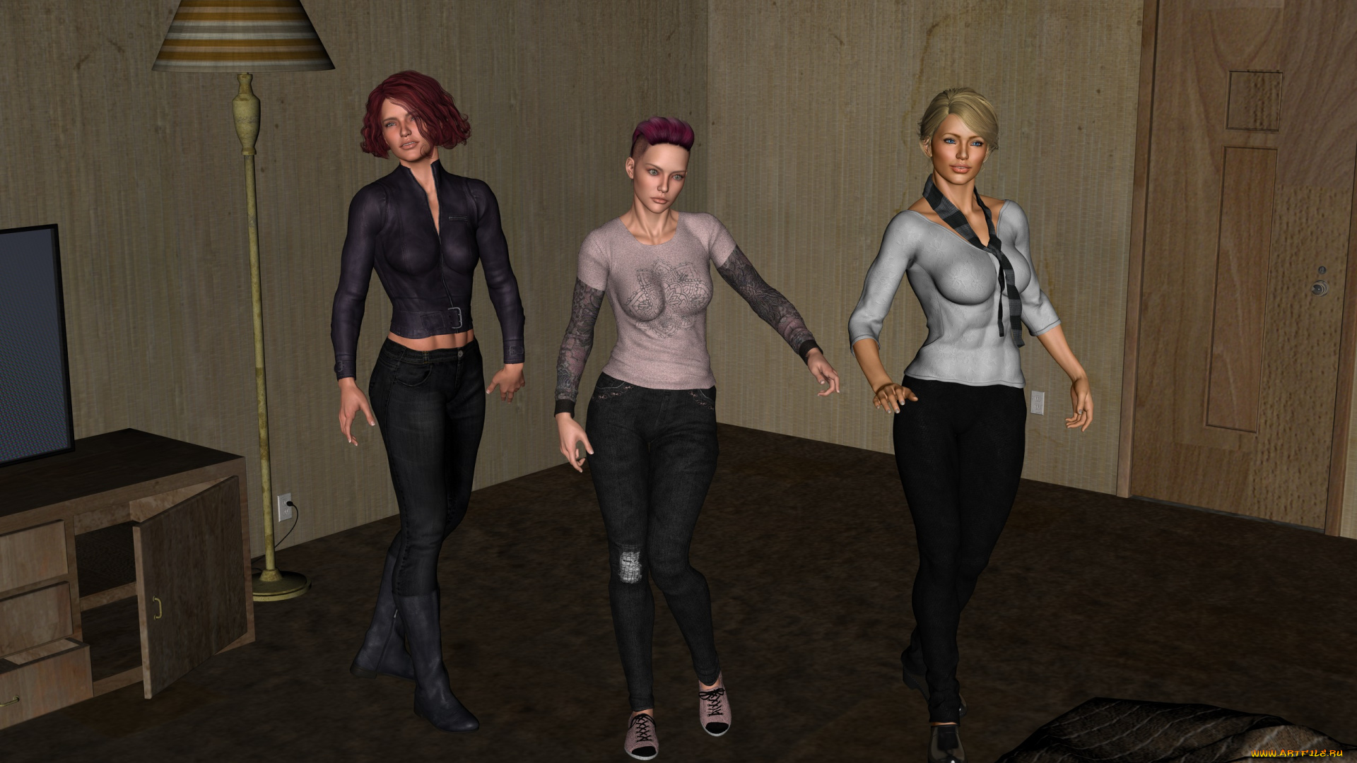 3д, графика, люди, , people, фон, девушки, взгляд