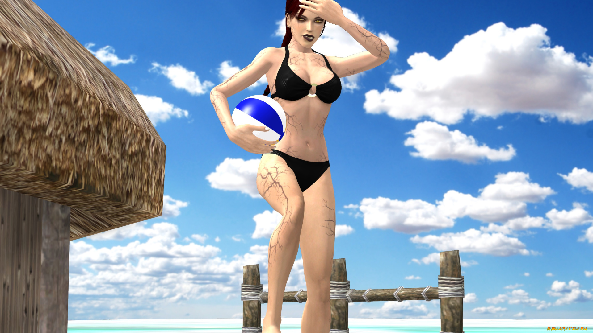 3д, графика, существа, , creatures, фон, взгляд, девушка