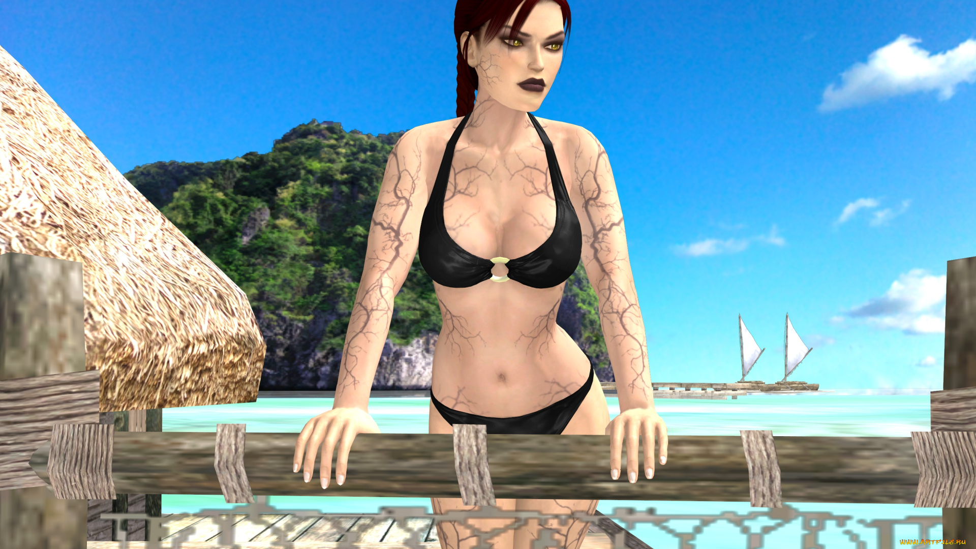 3д, графика, существа, , creatures, взгляд, девушка, фон