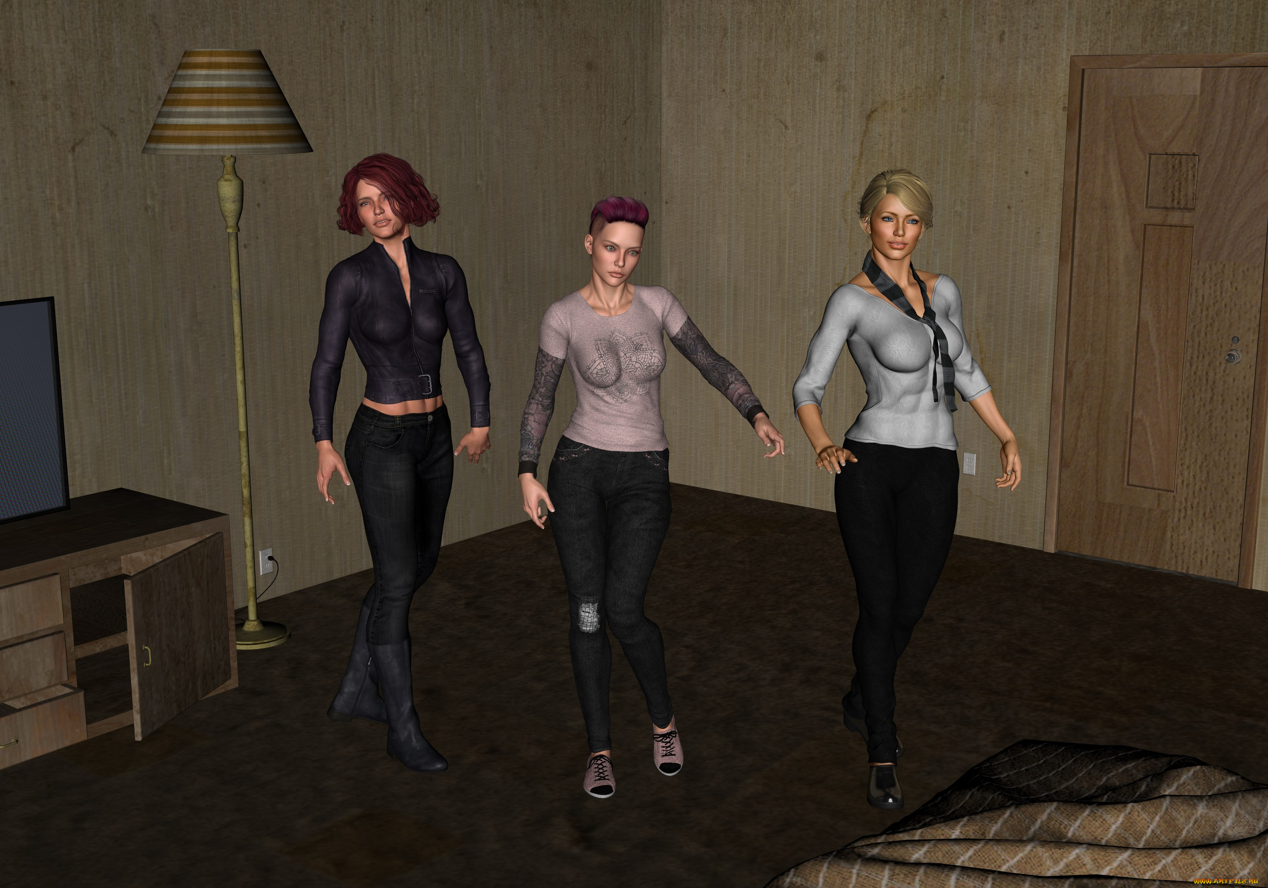 3д, графика, люди, , people, фон, девушки, взгляд