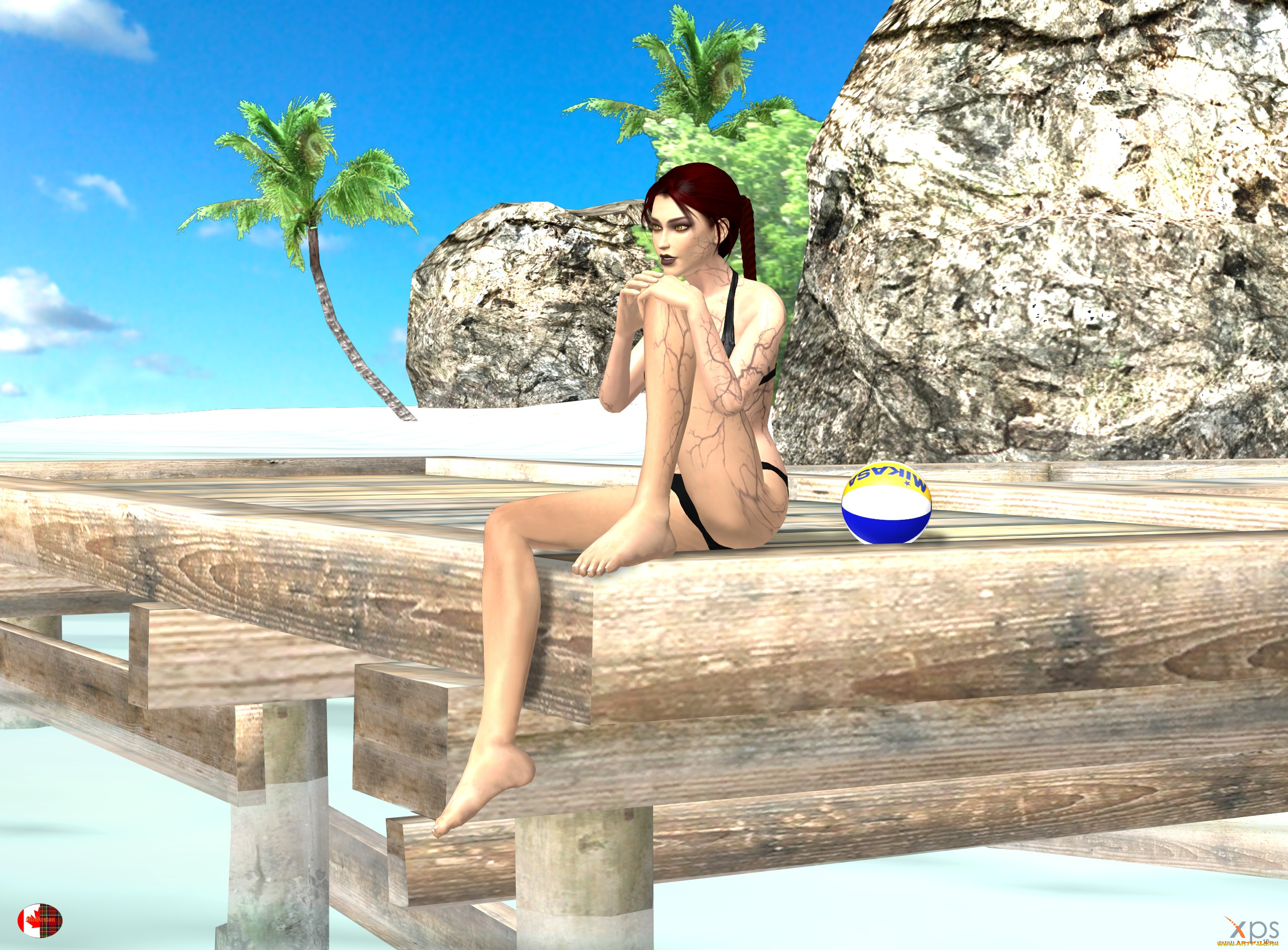 3д, графика, существа, , creatures, фон, взгляд, девушка