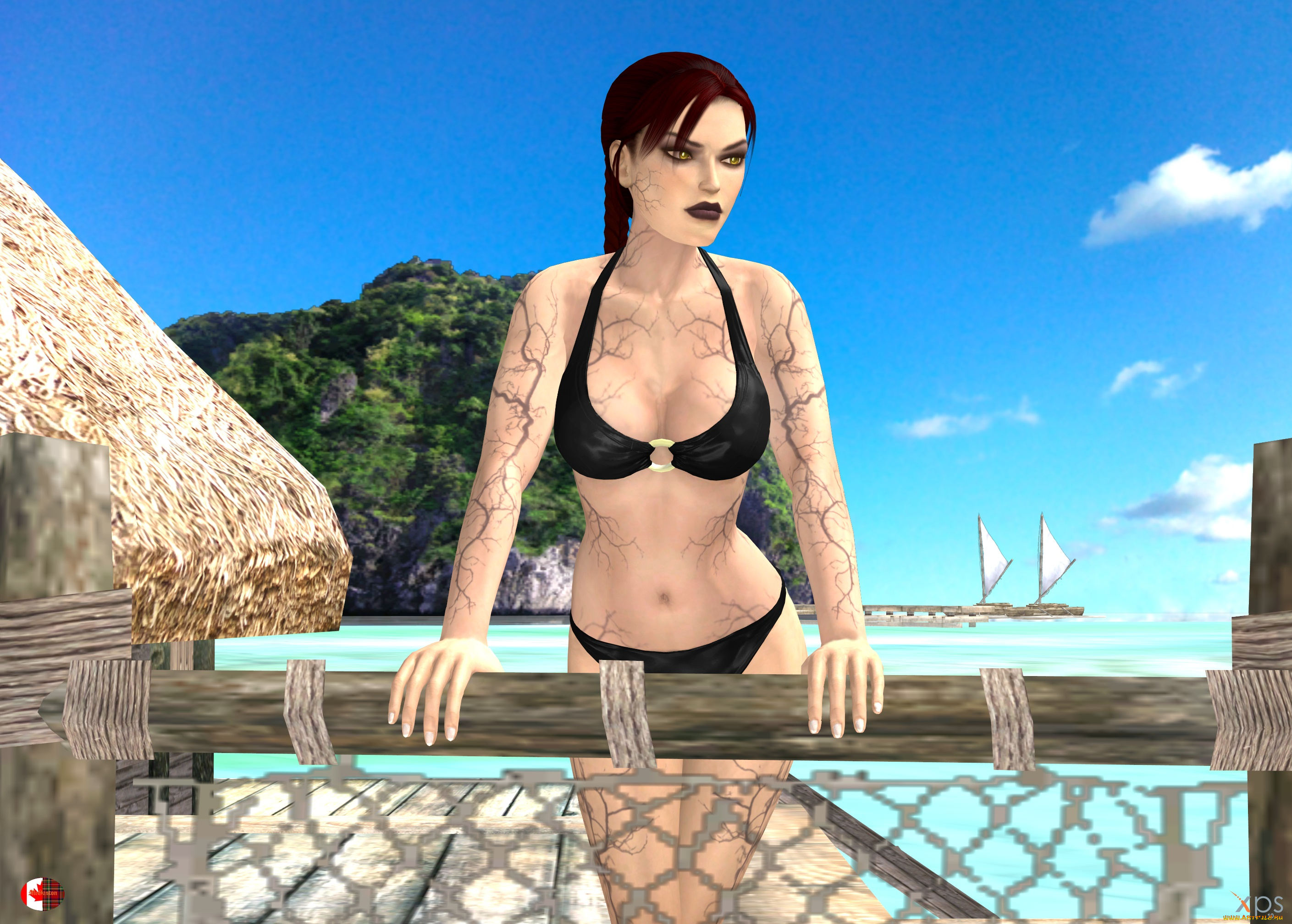 3д, графика, существа, , creatures, взгляд, девушка, фон