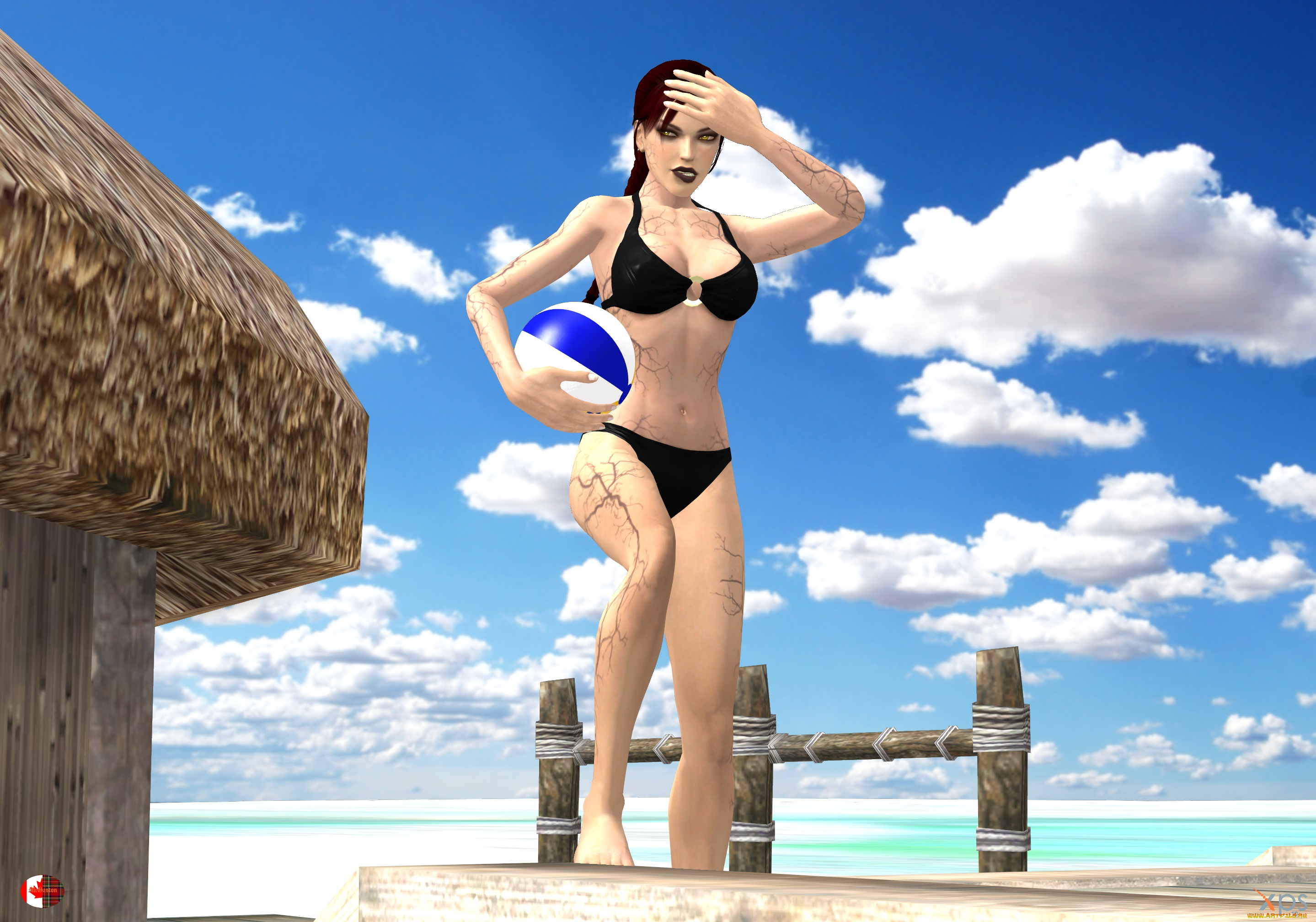 3д, графика, существа, , creatures, фон, взгляд, девушка