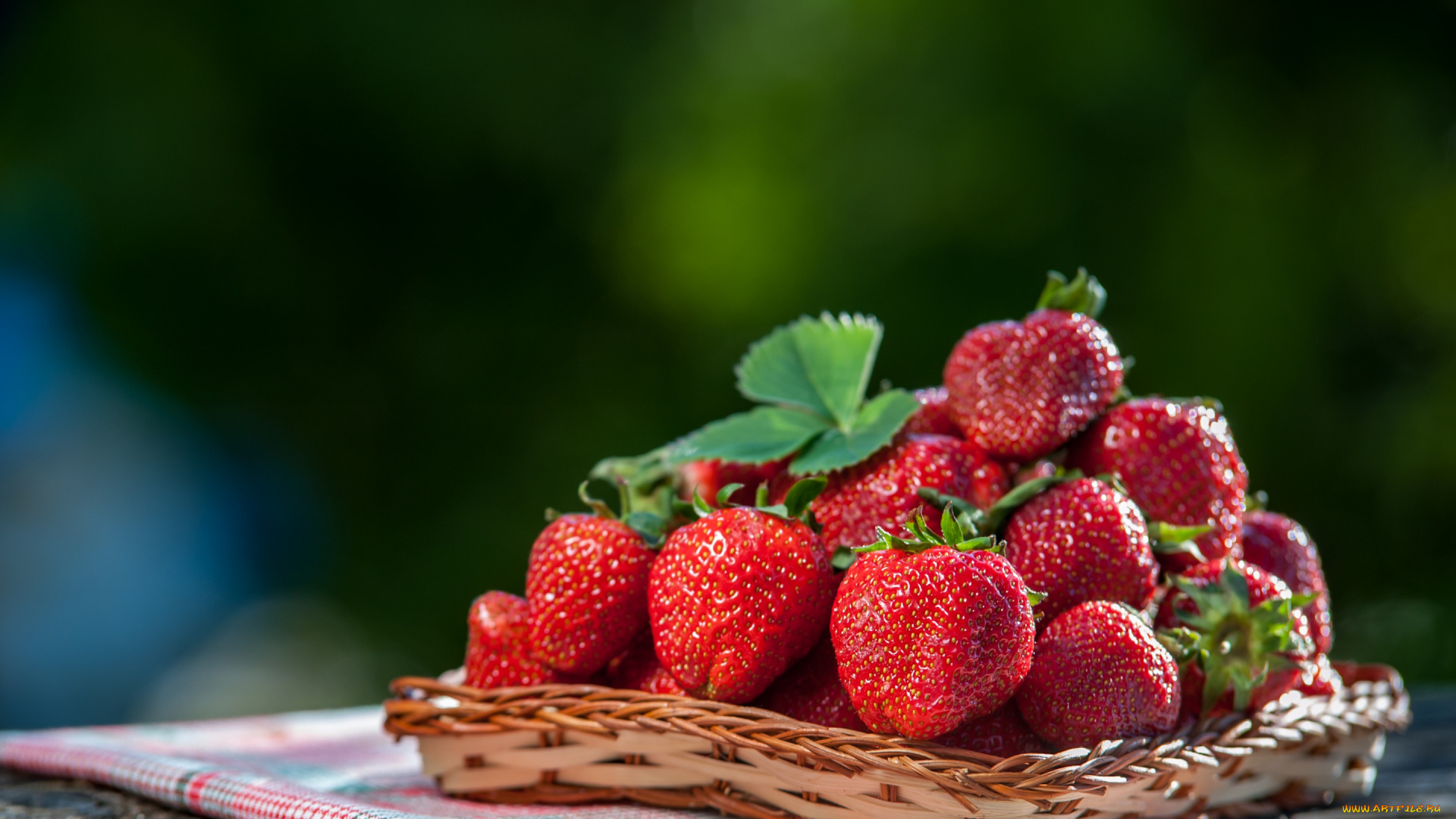 еда, клубника, , земляника, ягоды, корзиночка