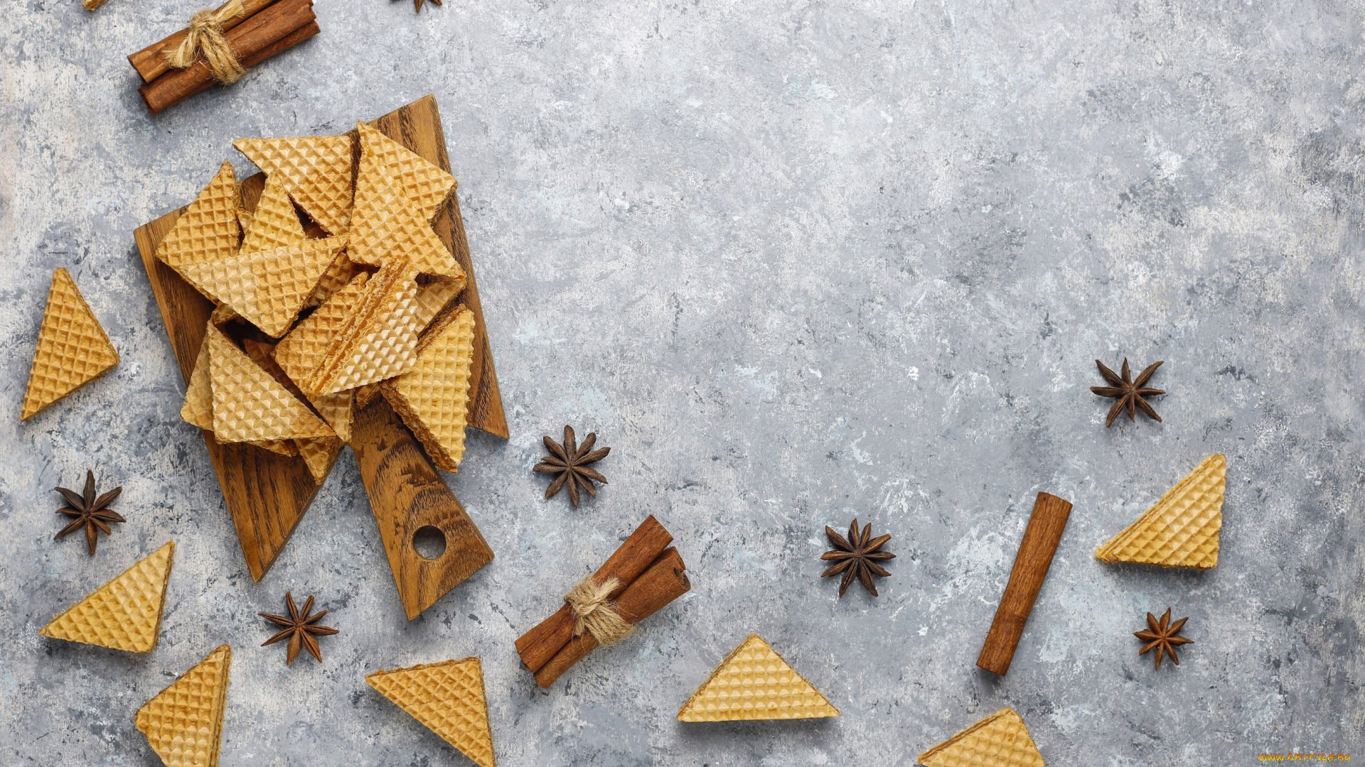 еда, разное, корица, гвоздика, вафли