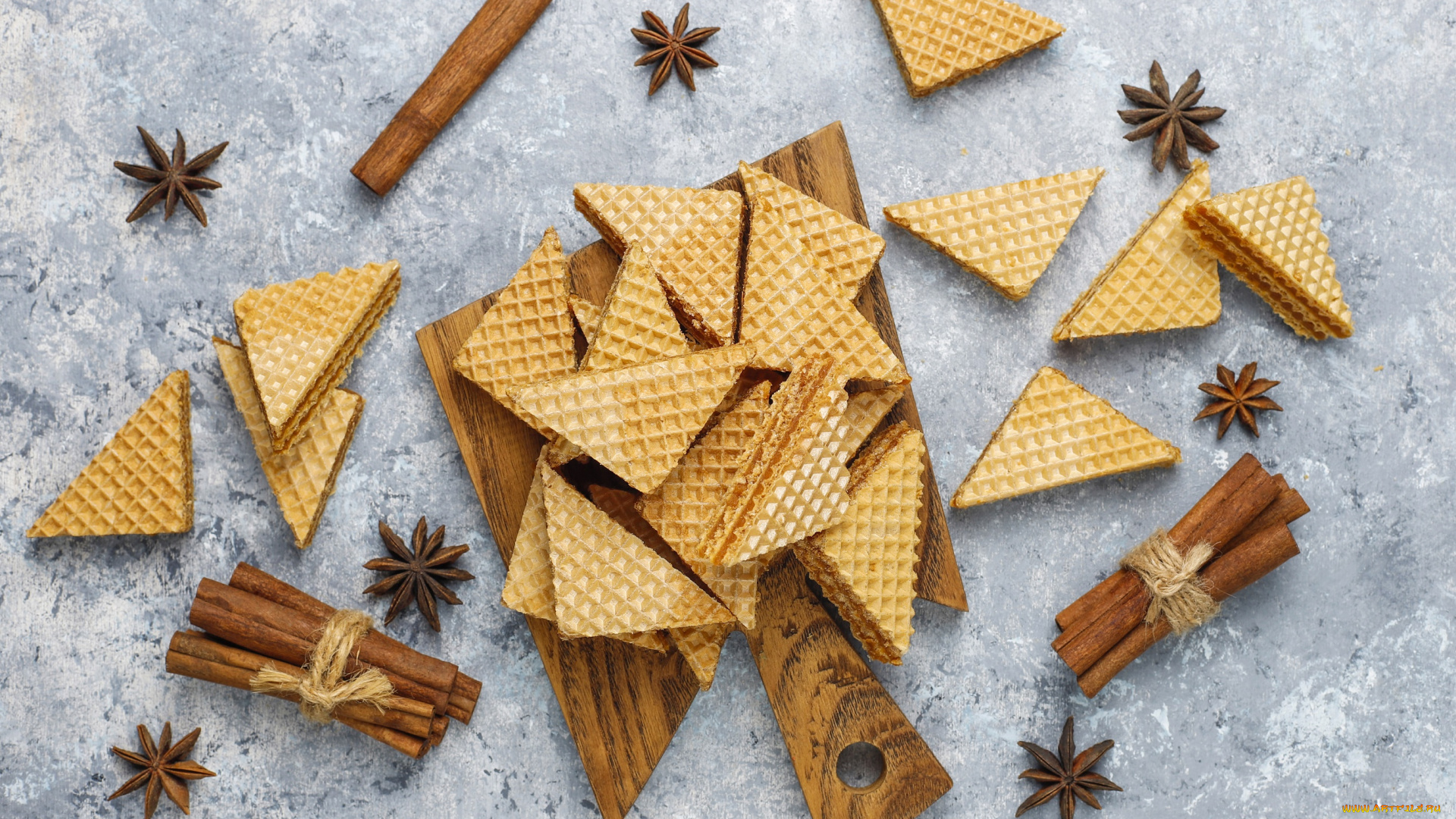еда, разное, корица, гвоздика, вафли