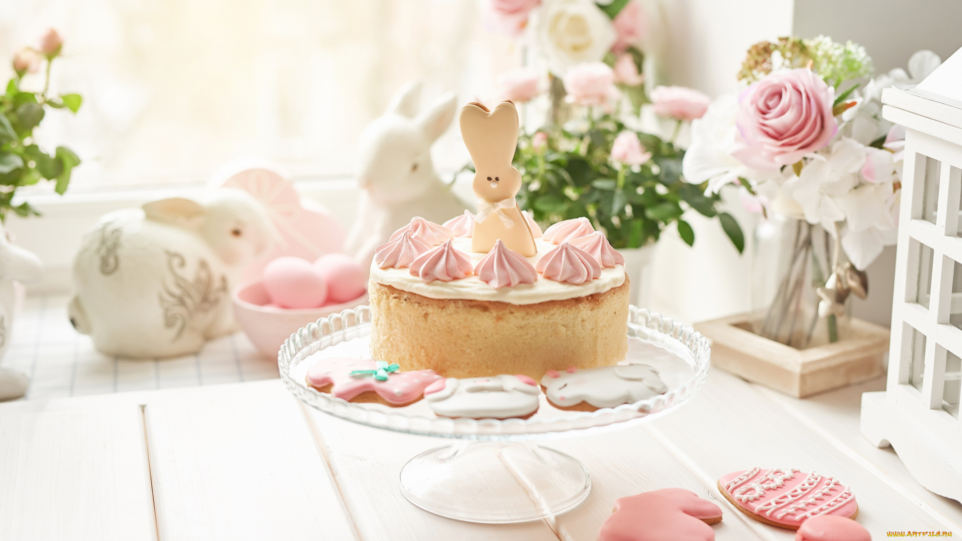 еда, торты, тортик, печенье, выпечка, цветы