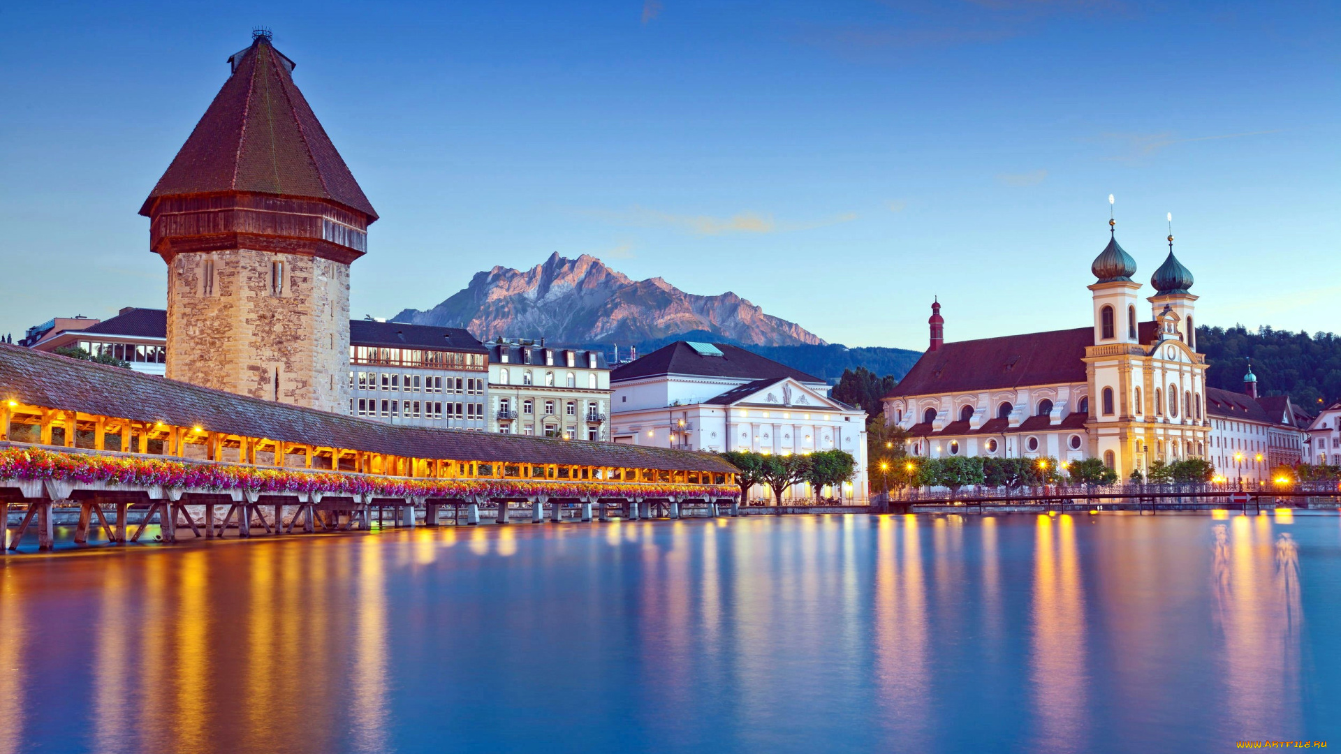 города, люцерн, , швейцария, мост