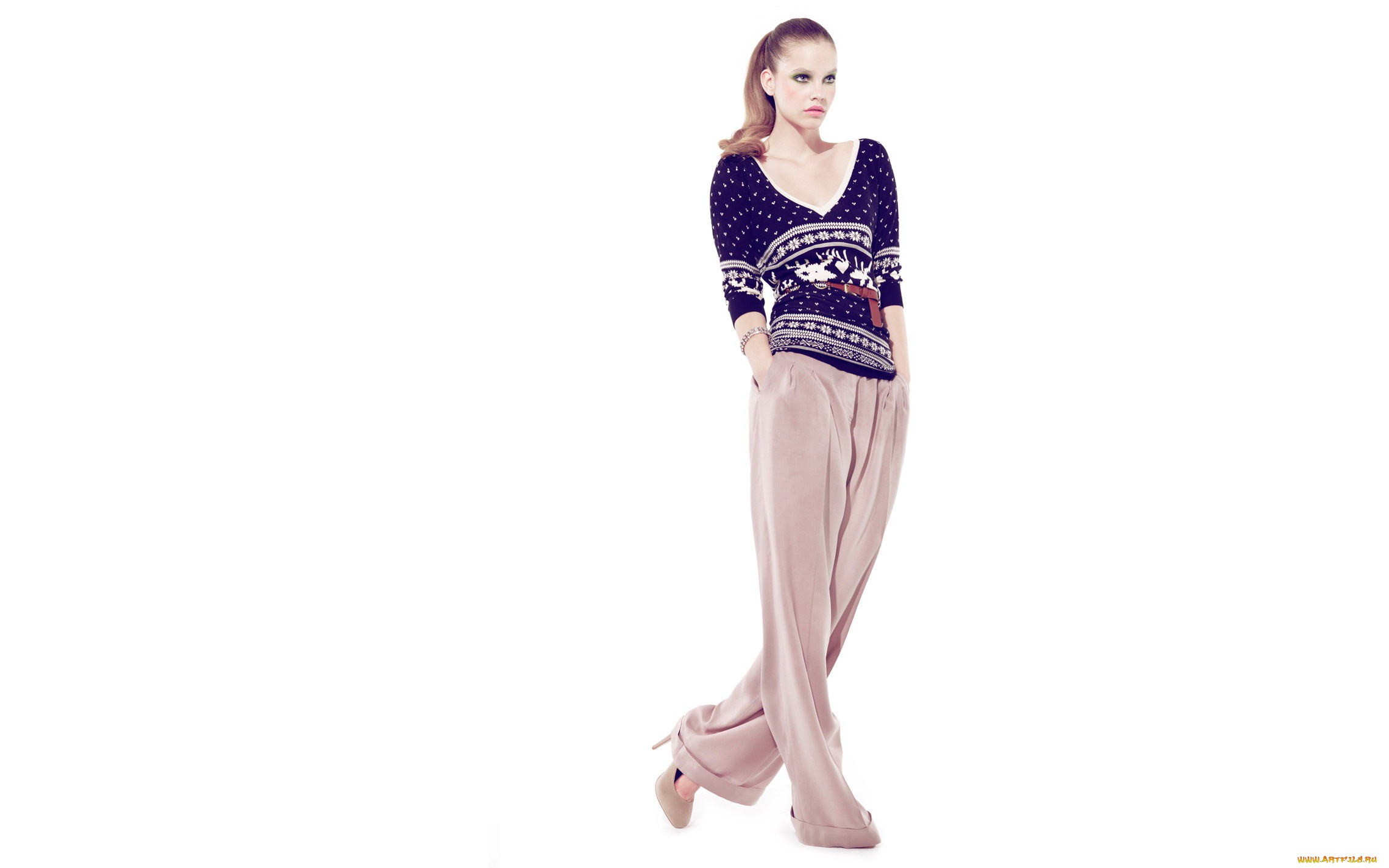 девушки, barbara, palvin, модель, свитер, брюки