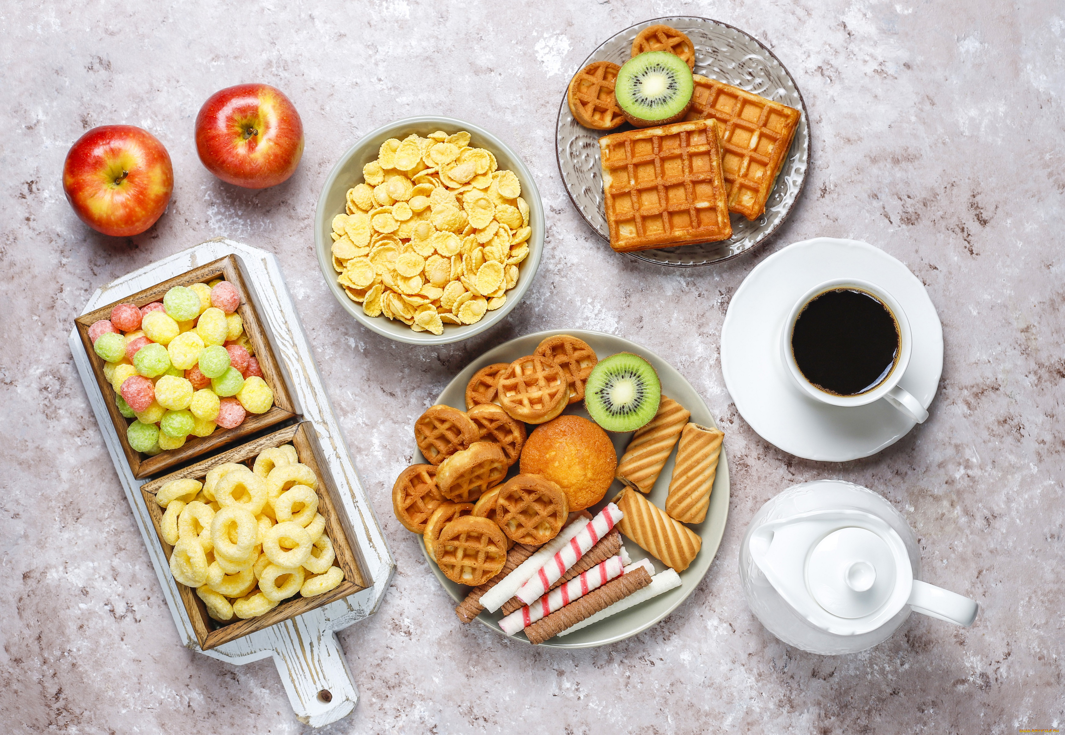 еда, разное, кофе, сладости, выпечка, разности