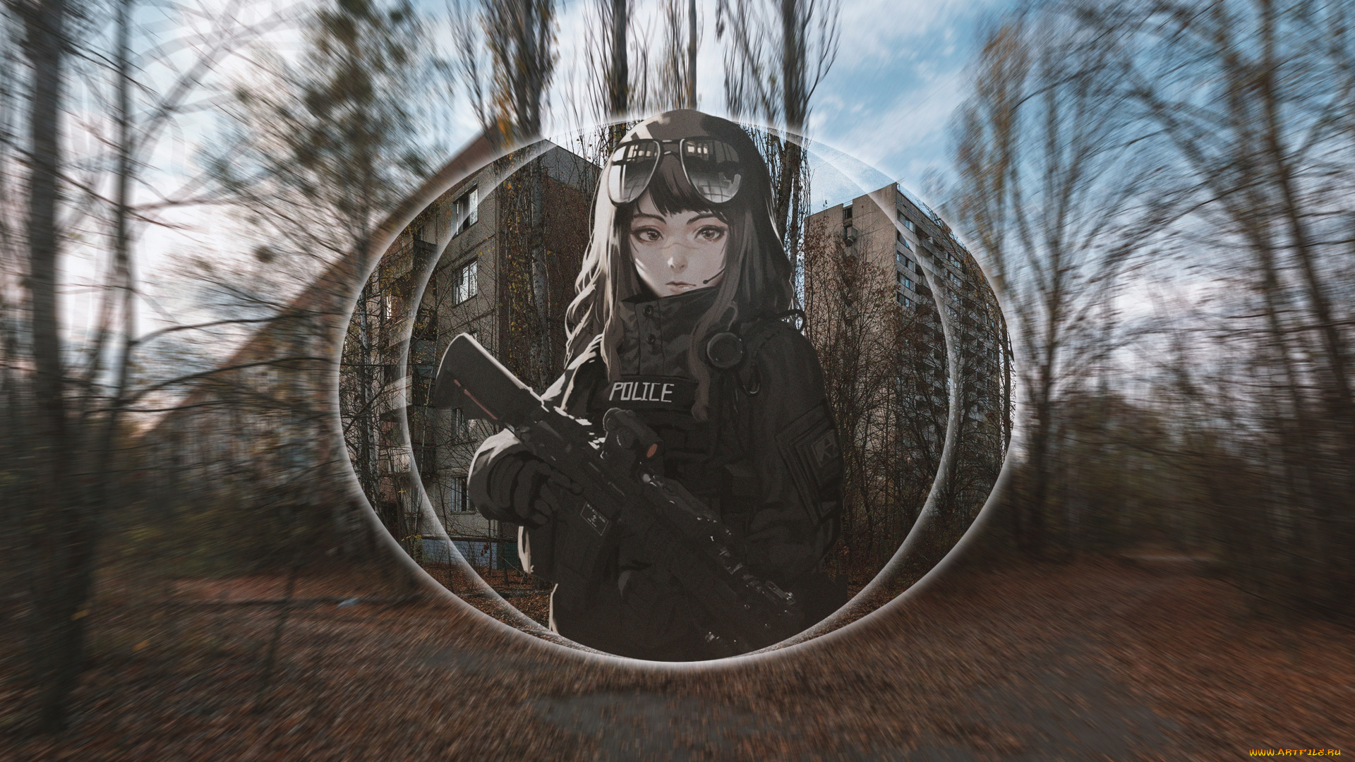 аниме, оружие, , техника, , технологии, девушка