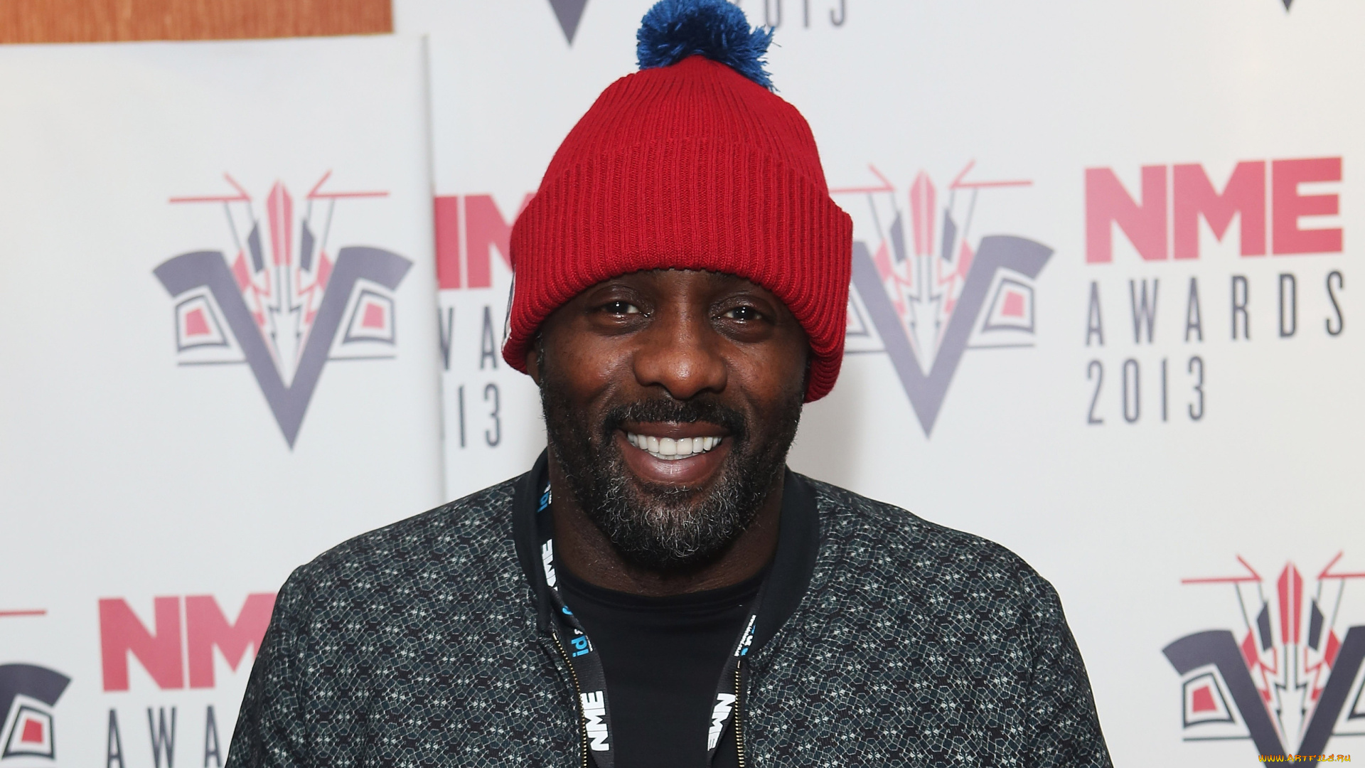 мужчины, idris, elba, актер, лицо, шапка, борода, кофта