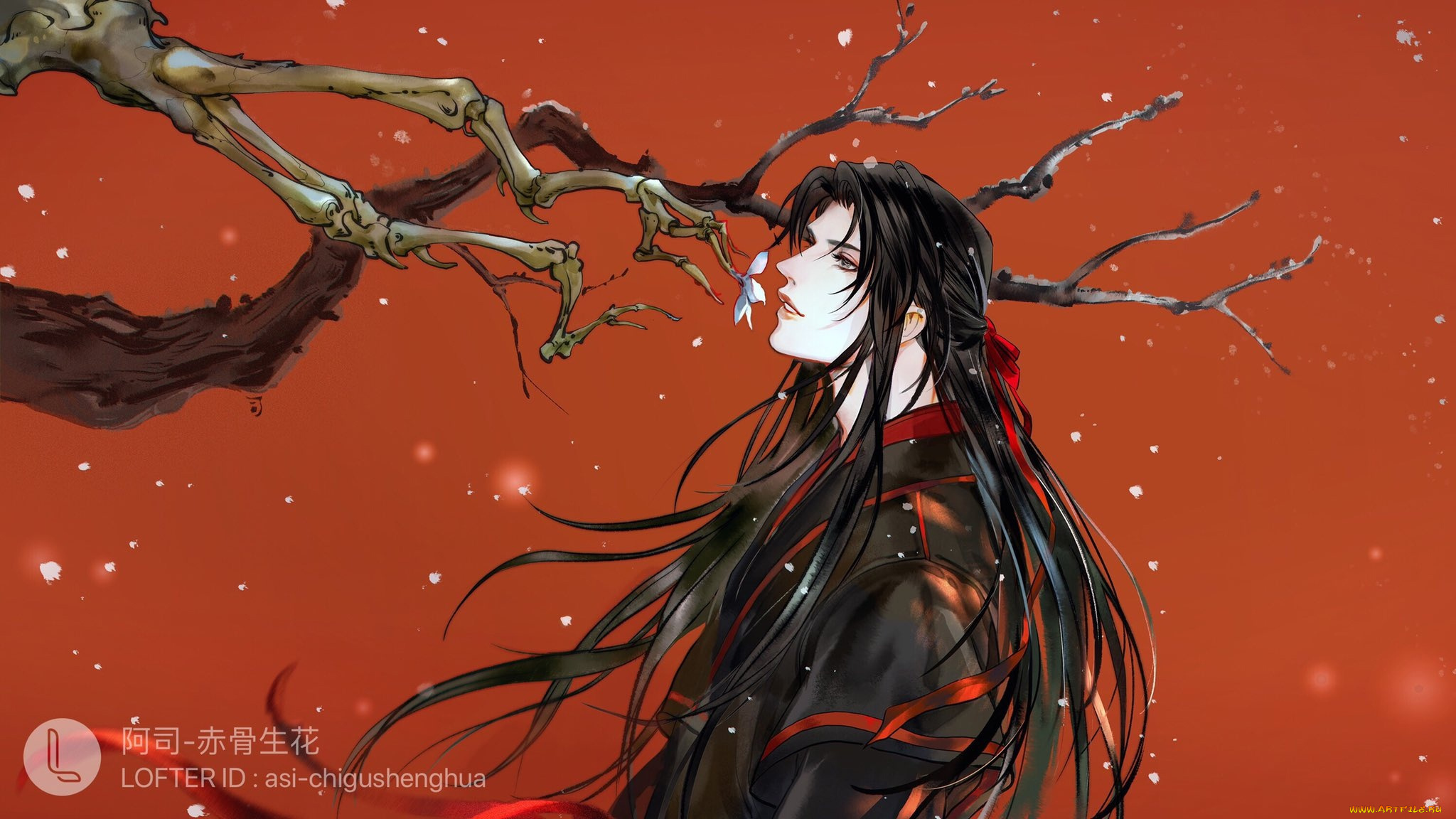 аниме, mo, dao, zu, shi, вэй, усянь, ветки, кости