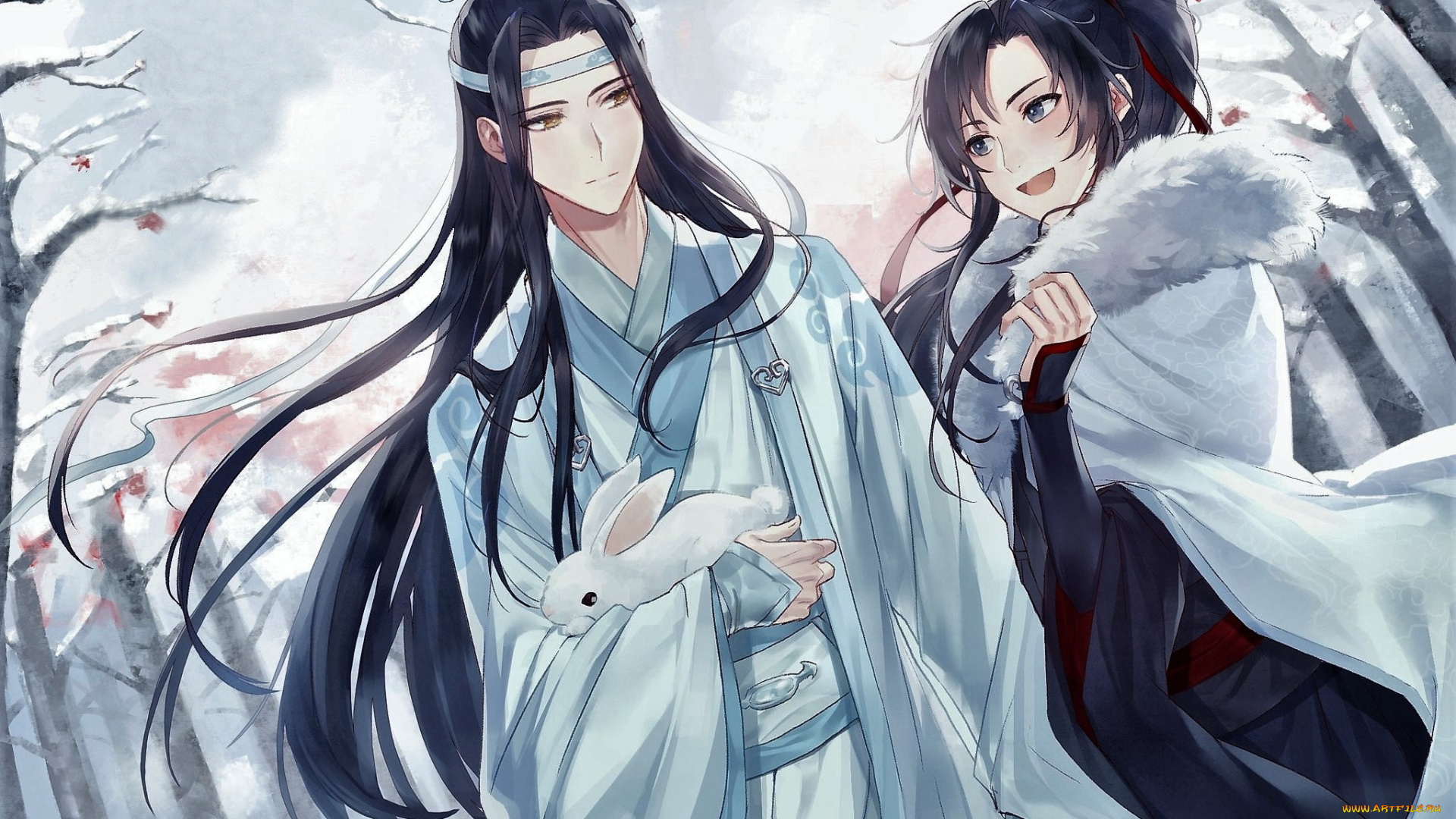 аниме, mo, dao, zu, shi, вэй, усянь, лань, ванцзы, кролики, зима