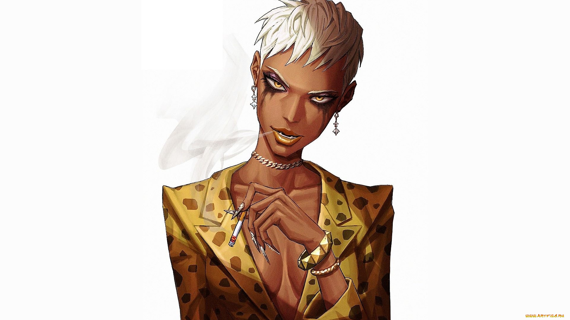 аниме, unknown, , другое, , девушка, сигарета