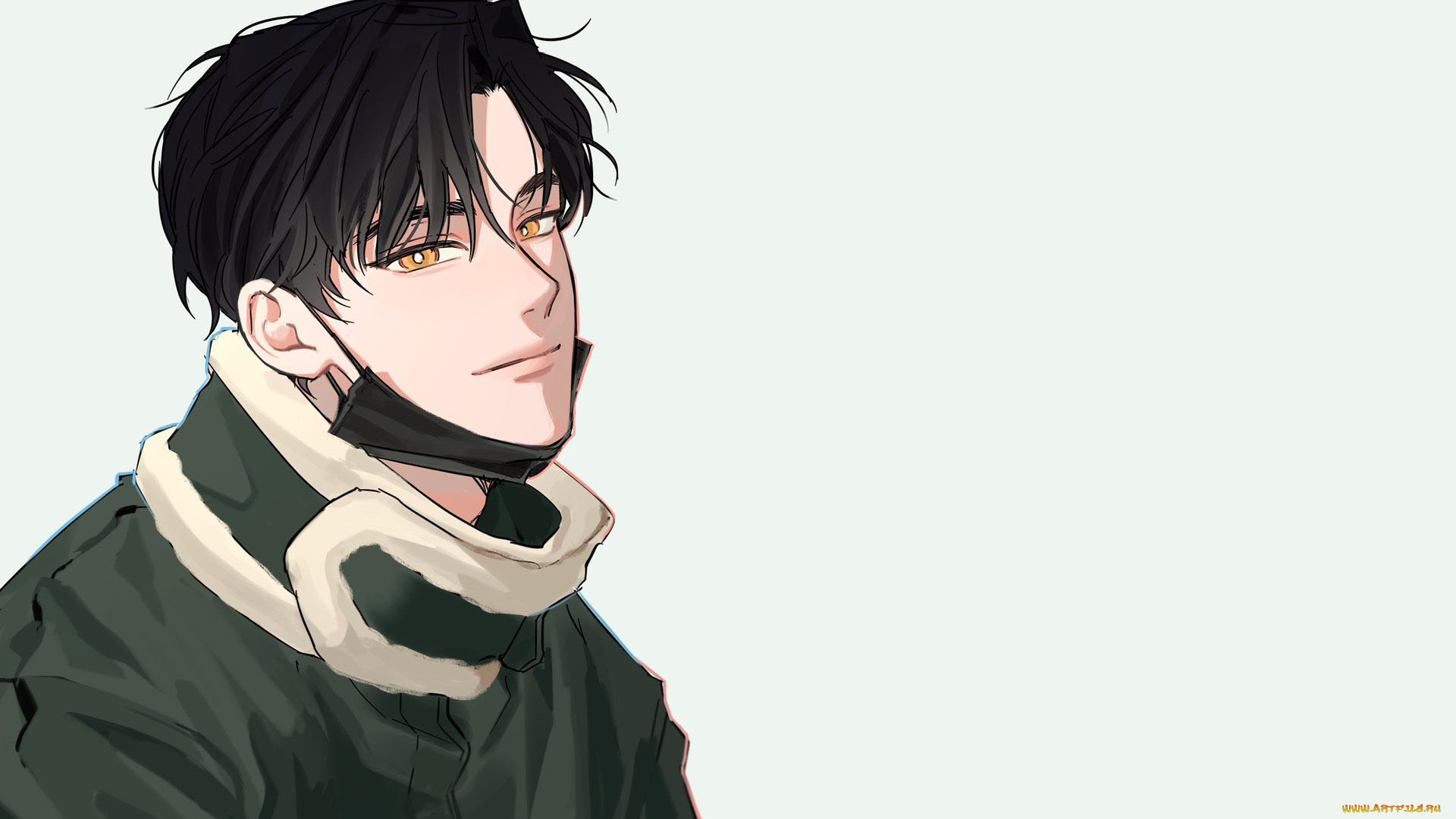 аниме, unknown, , другое, , парень, куртка, воротник
