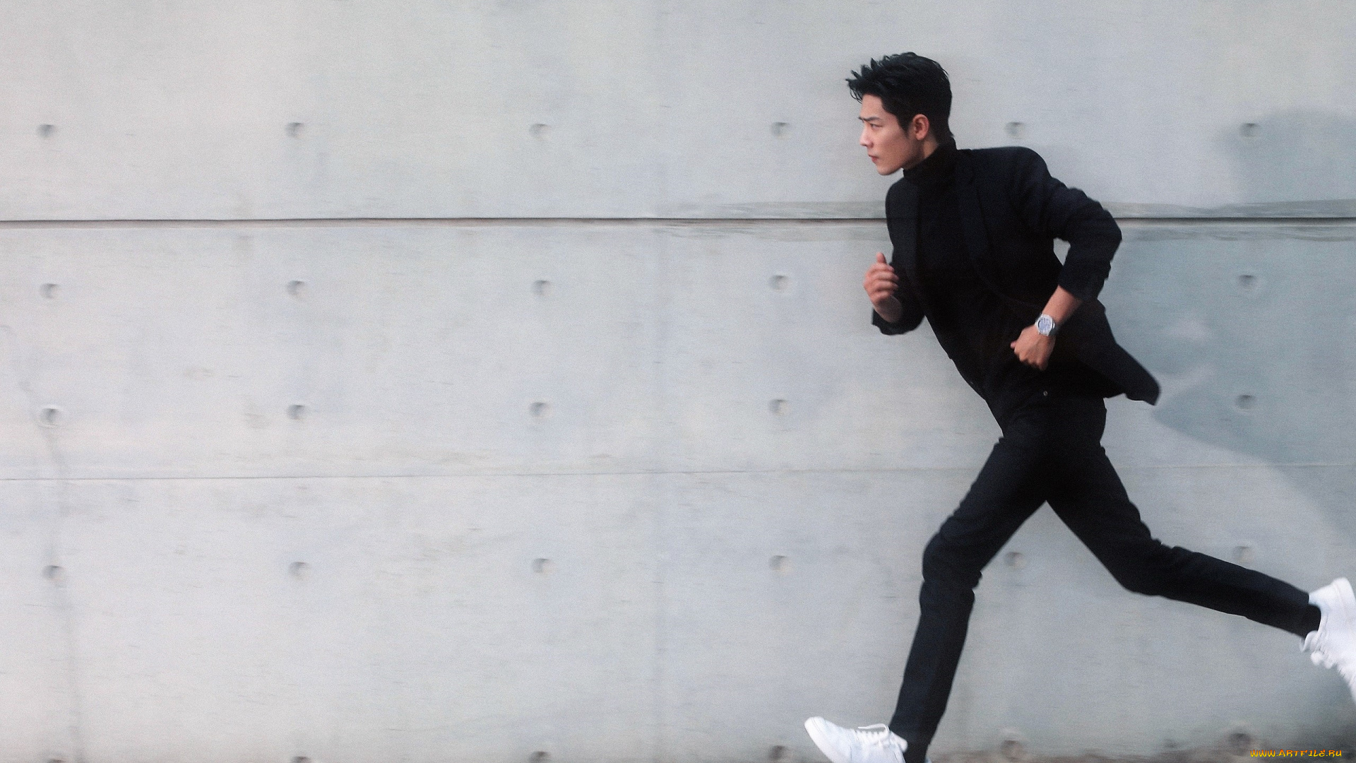 мужчины, xiao, zhan, актер, бег, стена