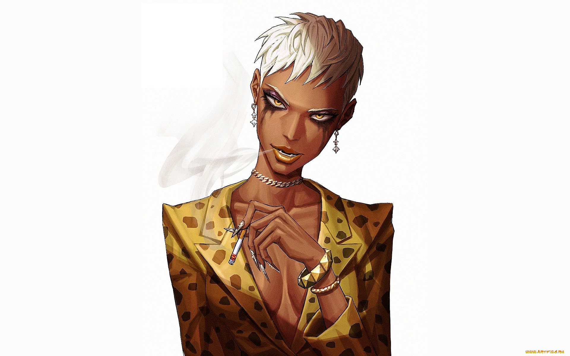 аниме, unknown, , другое, , девушка, сигарета