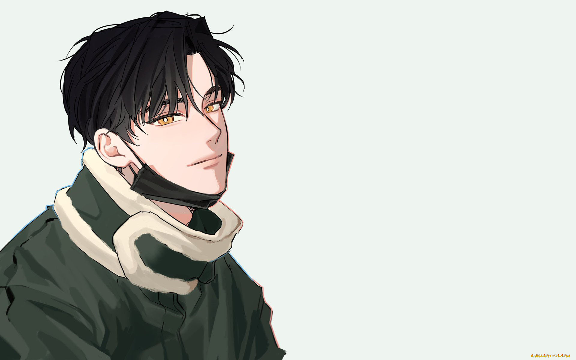 аниме, unknown, , другое, , парень, куртка, воротник