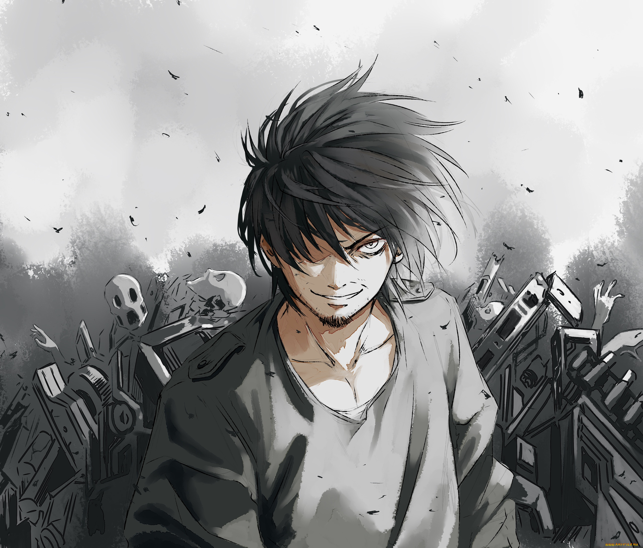 аниме, unknown, , другое, , парень, обломки