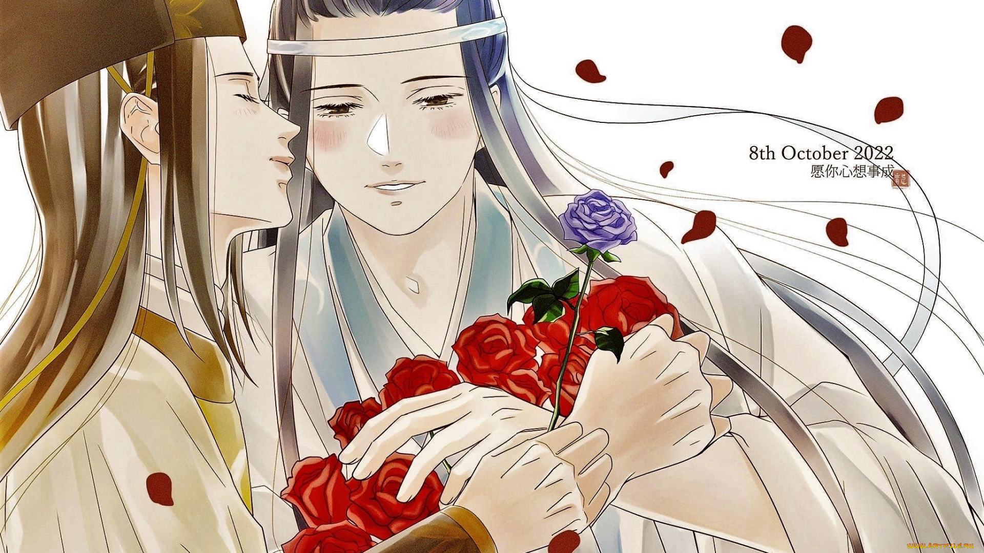 аниме, mo, dao, zu, shi, цзинь, гуанъяо, лань, сичэнь, розы