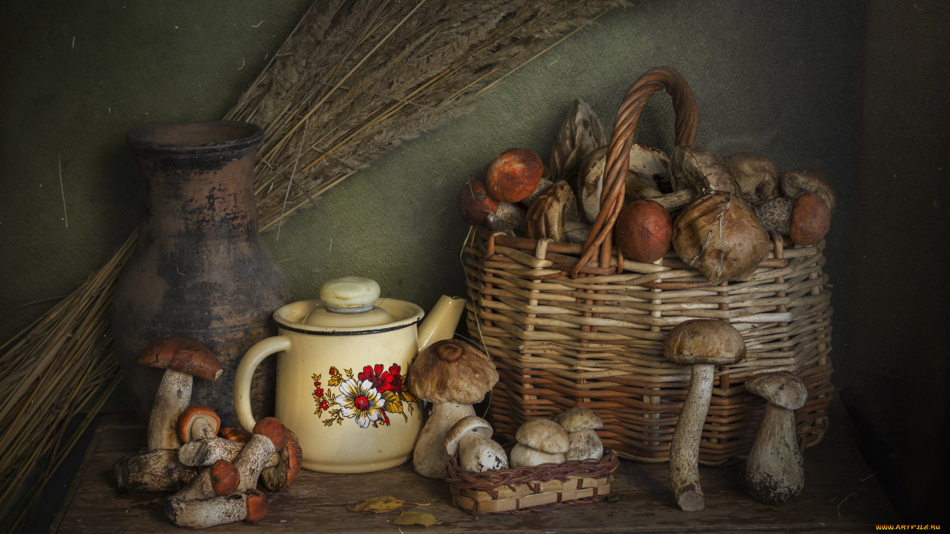 еда, грибы, , грибные, блюда, корзинка, лесные, боровики, подосиновики