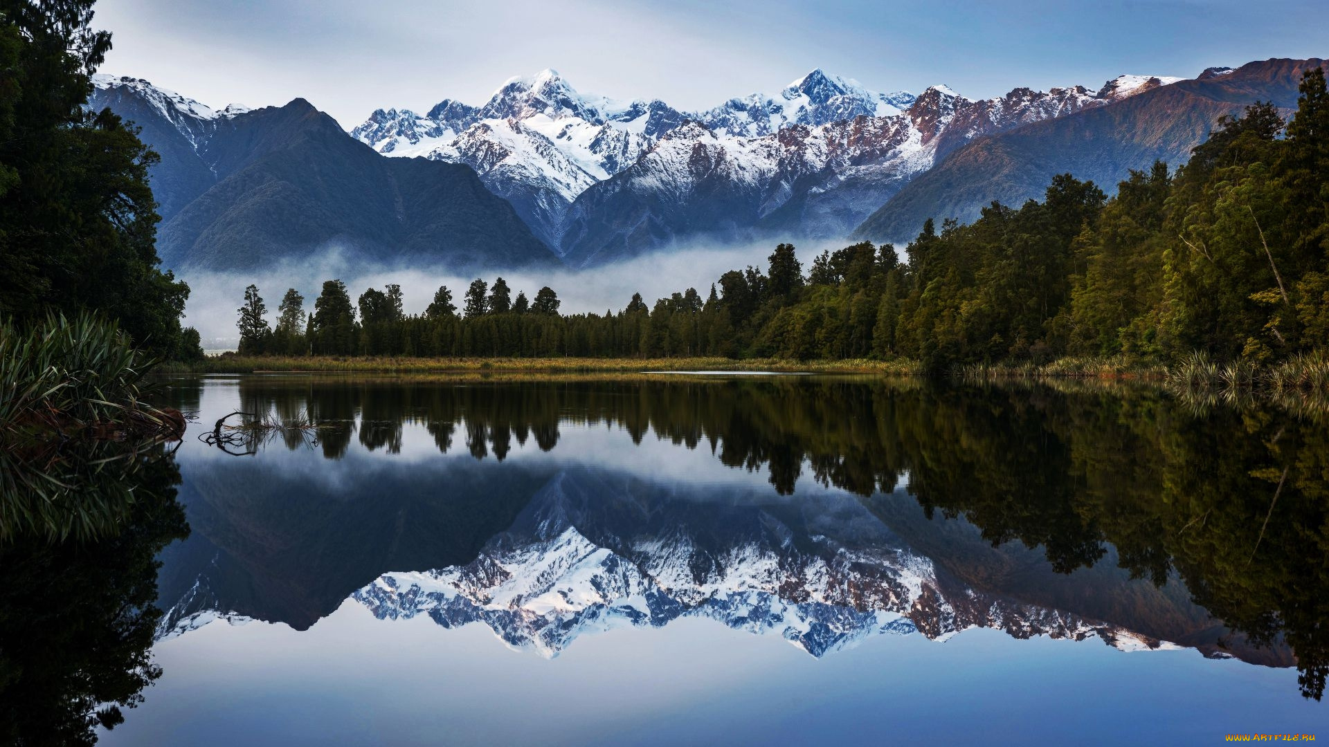 lake, matheson, southern, alps, new, zealand, природа, реки, озера, lake, matheson, southern, alps, new, zealand