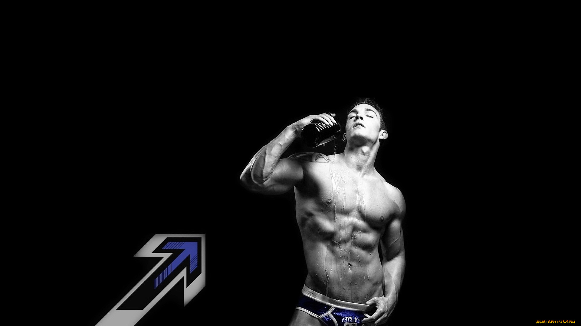 мужчины, -unsort, торс, белье, банка