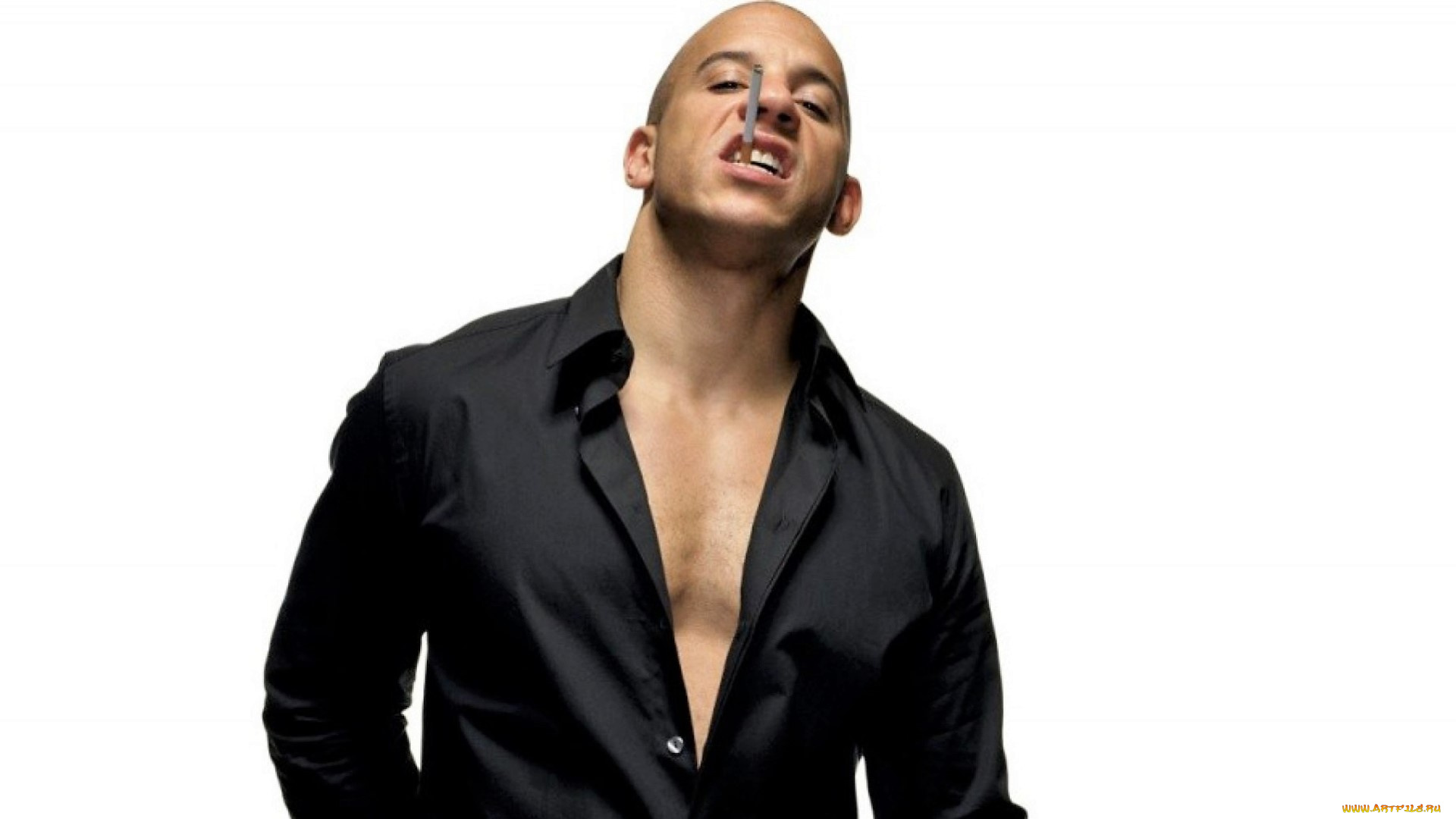 мужчины, vin, diesel, актер, рубашка, сигарета
