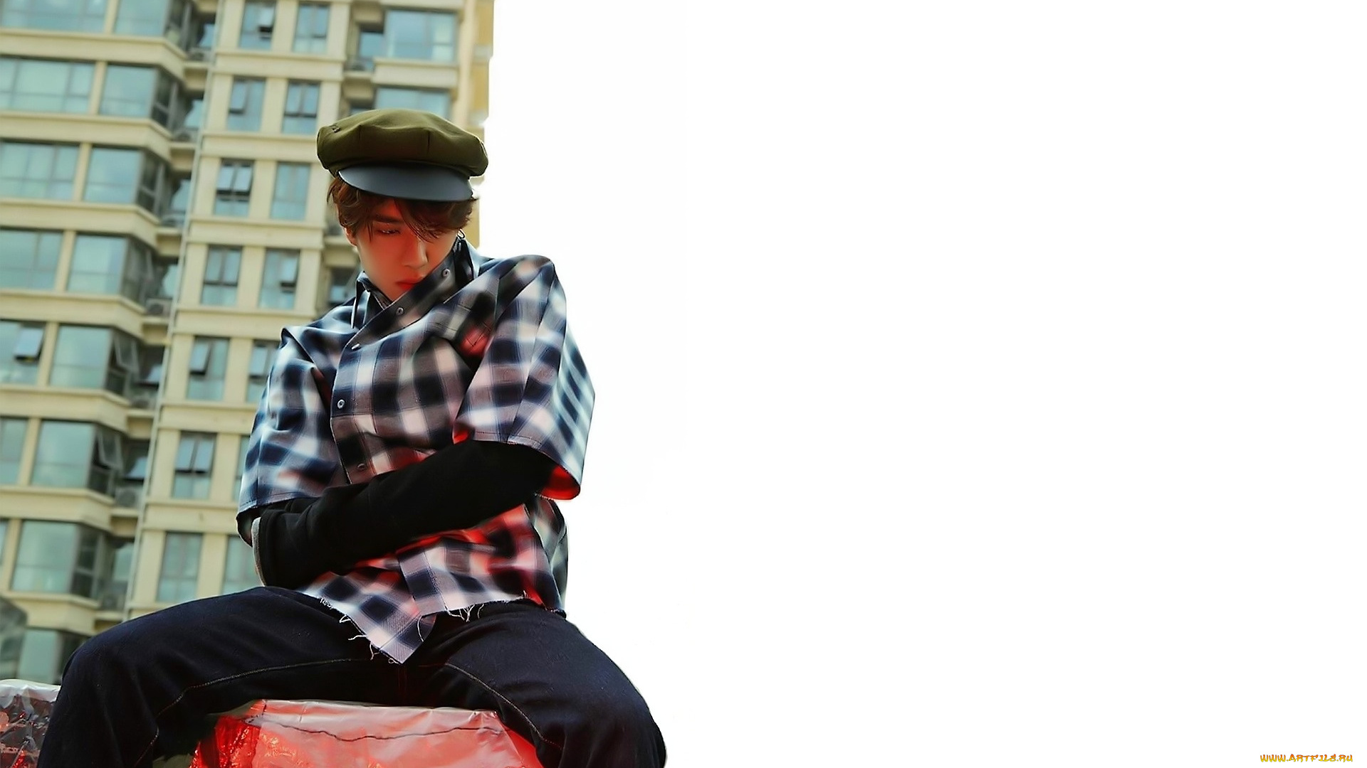 мужчины, wang, yi, bo, актер, кепка, пальто, дом