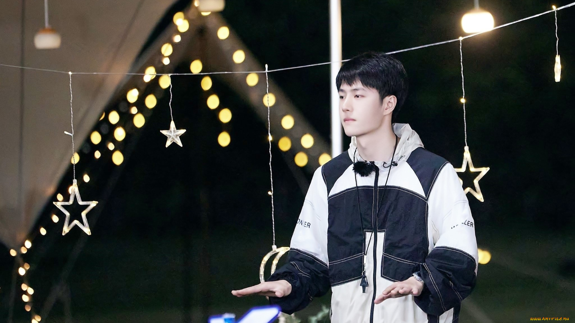 мужчины, wang, yi, bo, актер, куртка, иллюминация