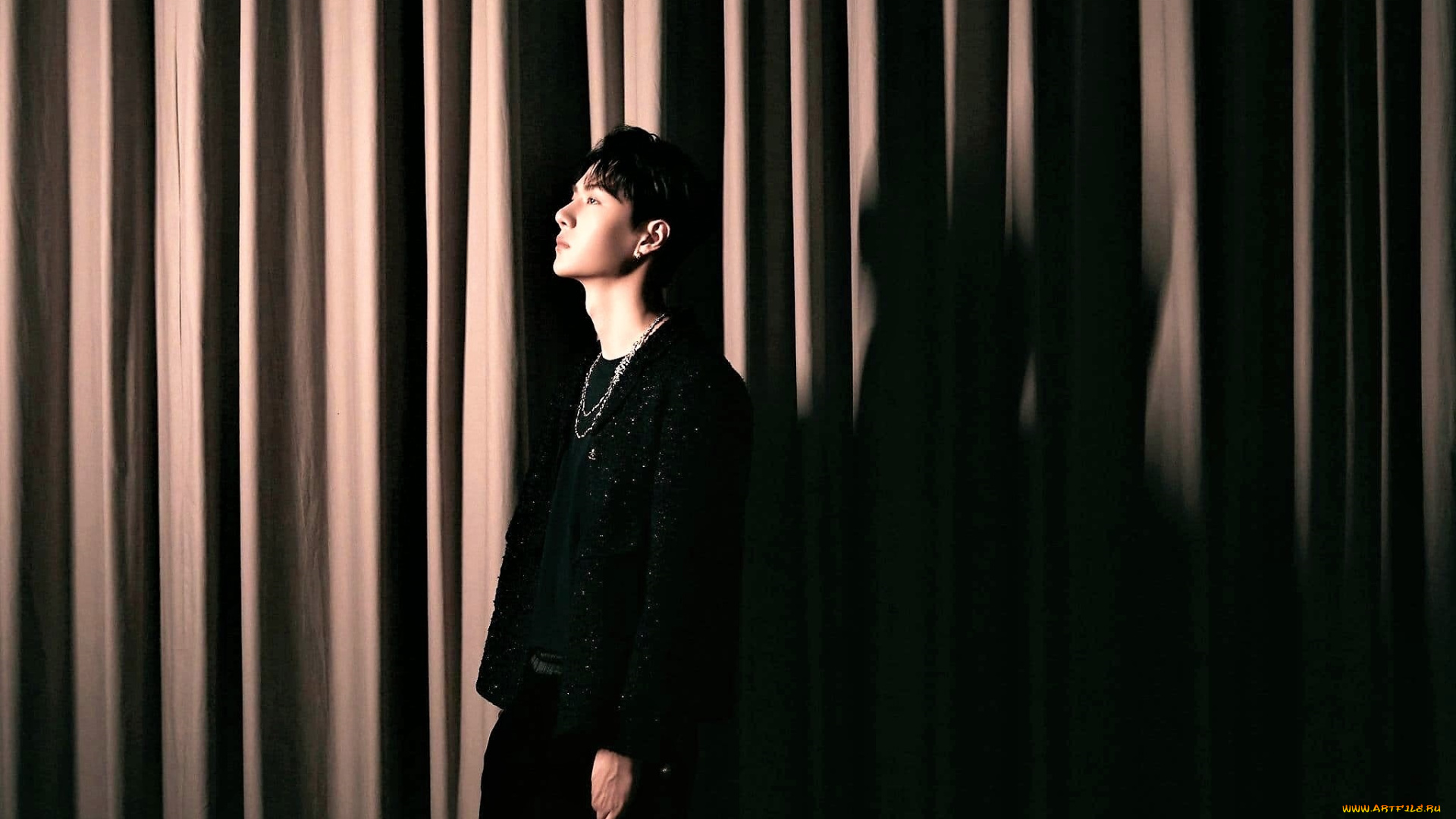 мужчины, wang, yi, bo, актер, ожерелье, пиджак