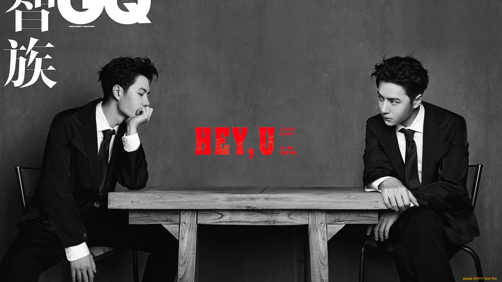 мужчины, wang, yi, bo, актер, стол