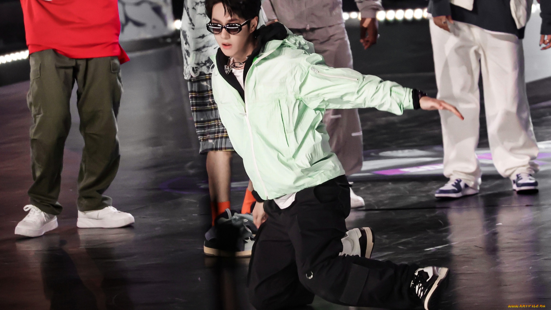 мужчины, wang, yi, bo, куртка, очки, танец