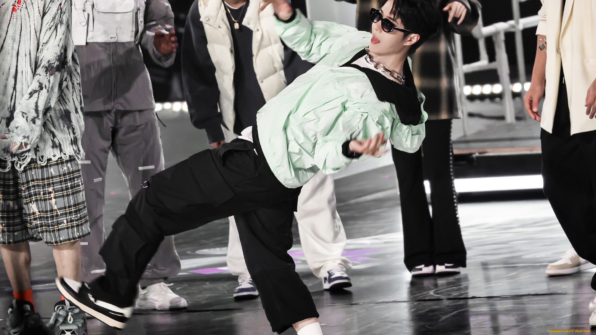 мужчины, wang, yi, bo, очки, куртка, танец, команда